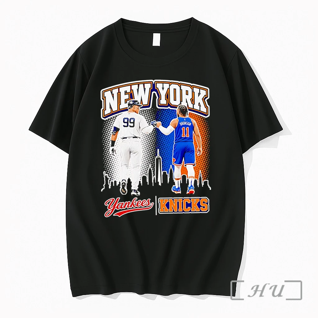 Officials New York Yankees And Knicks Aaron Judge And Jalen Brunson Premium T Shirts Sweater Hoodie