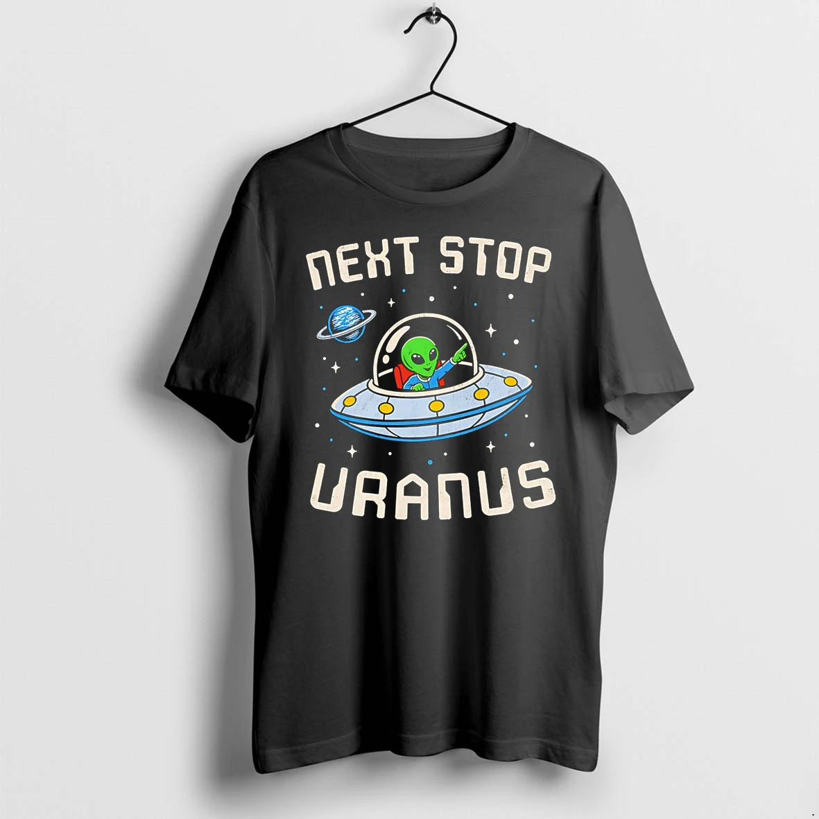 Officials Next Stop Uranus Alien In Spaceship Premium T Shirt Sweatshirt Hoodie