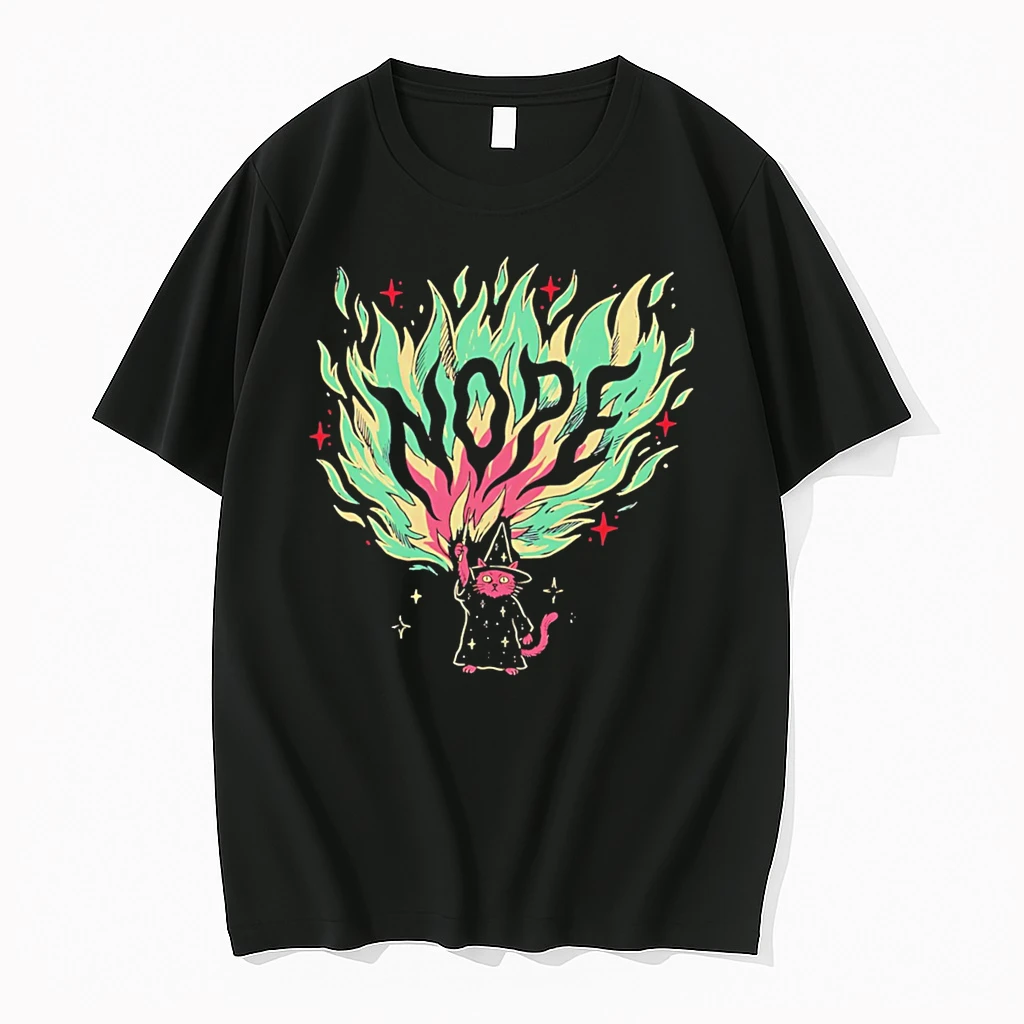 Officials Nope Cat Wizard Magical Fire Spell Wizardry Tee Premium T Shirt Sweatshirt Hoodie