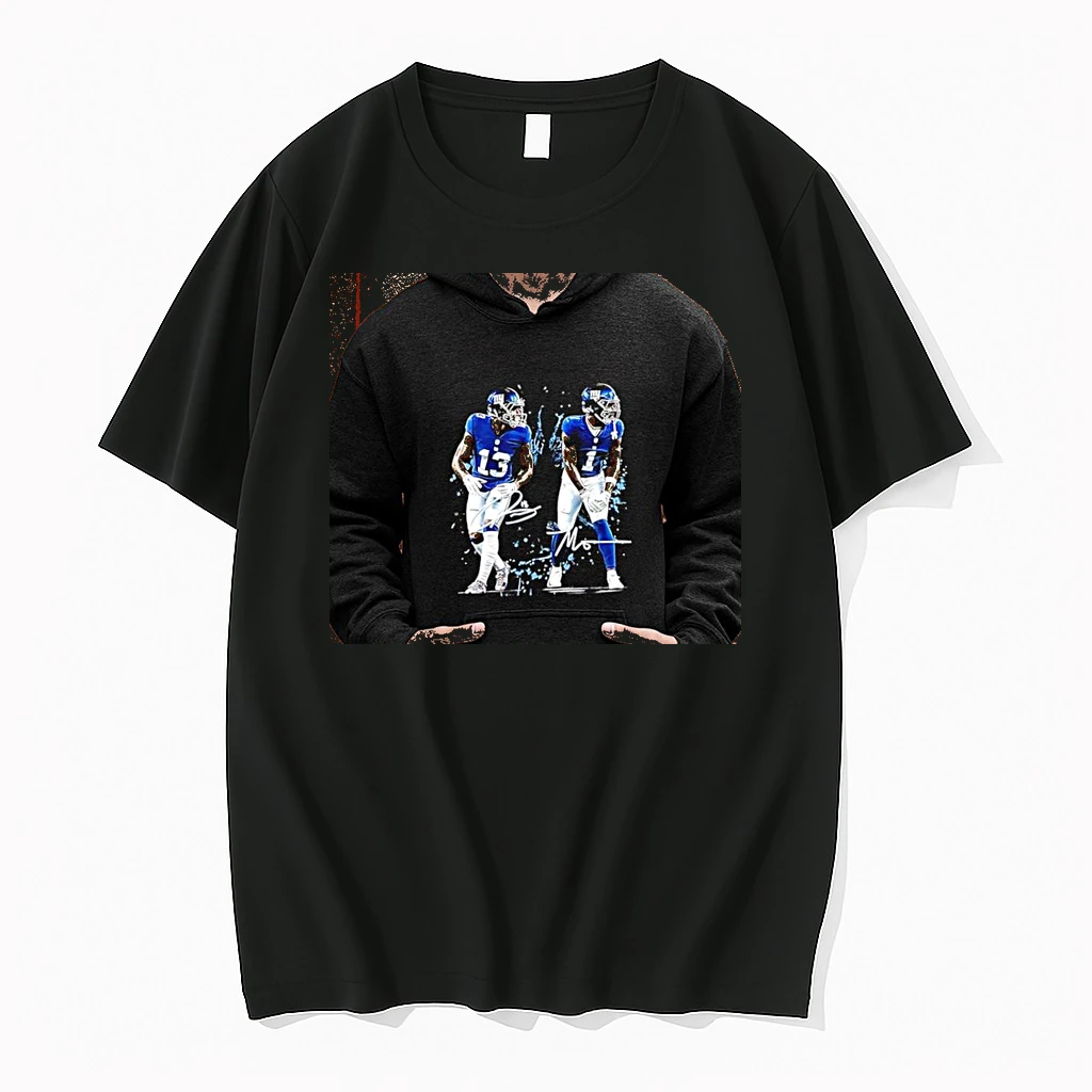 Officials Odell Beckham Jr And Plaxico Burress New York Giants Nfl Autographed Signature Premium T Shirt Sweatshirt Hoodie