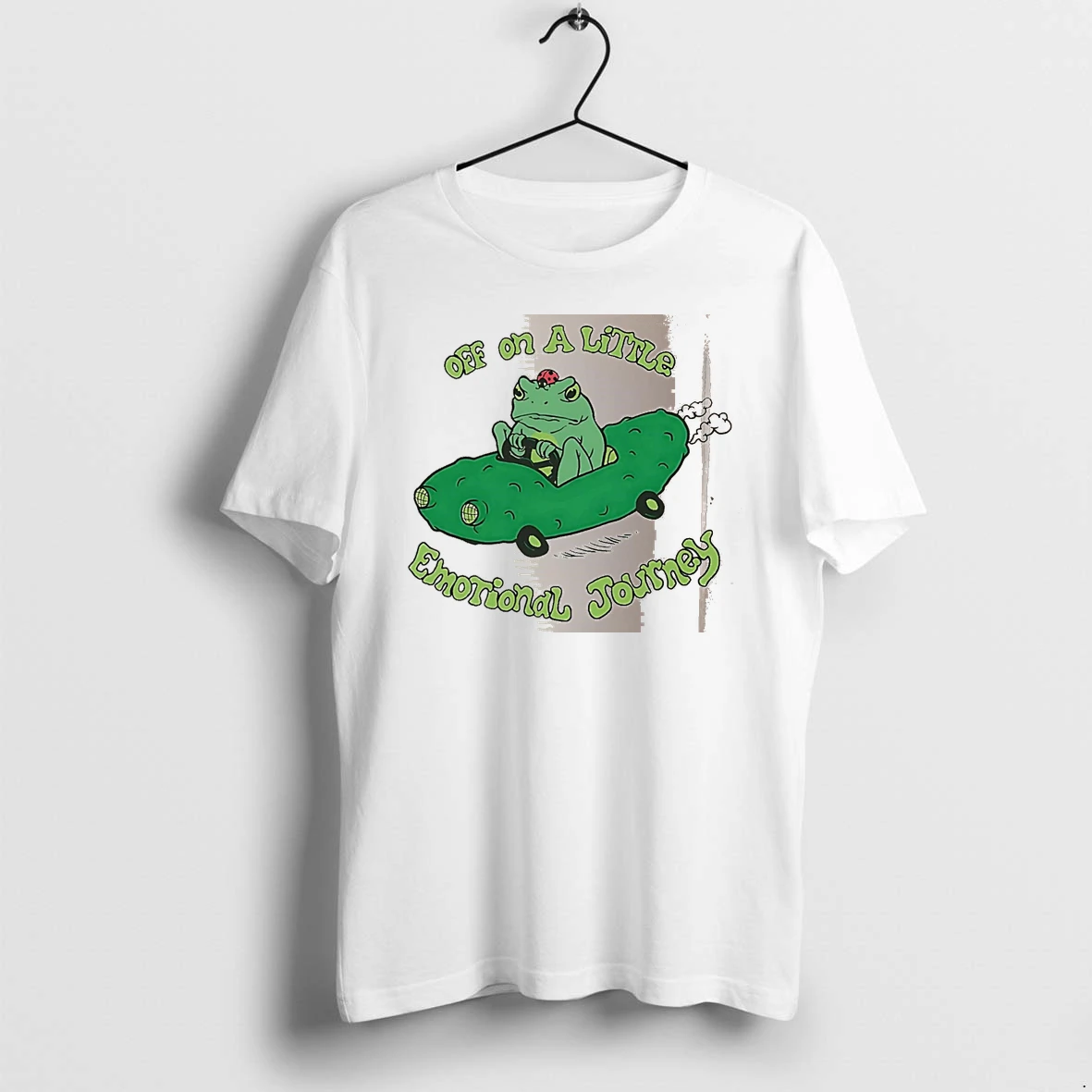 Officials Off On A Little Emotional Journey Frog In A Pickle Car White Premium T Shirt Sweatshirt Hoodie