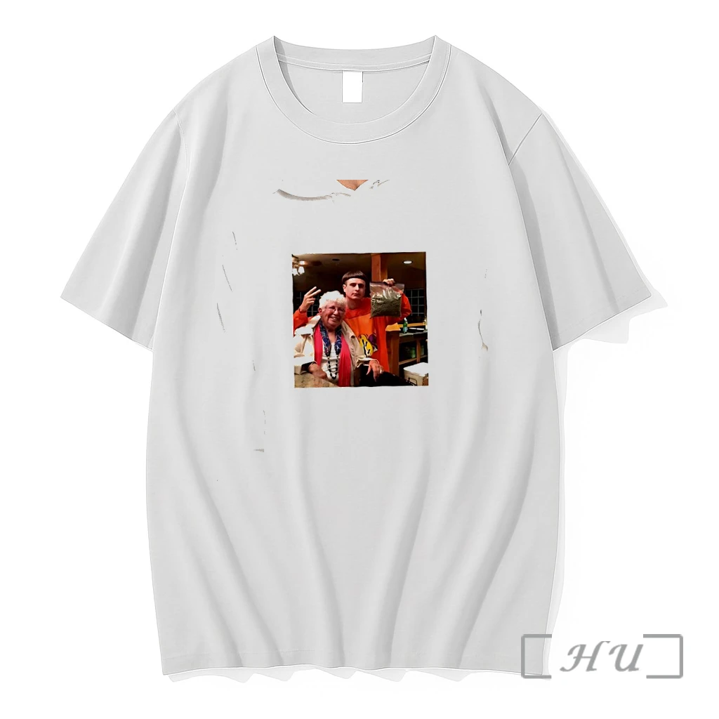 Officials Oliver Tree With Grandma Holding A Bag Of Weed And Peace Sign Artist Premium T Shirts Sweater Hoodie