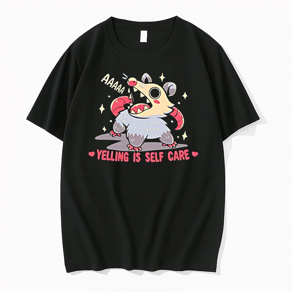Officials Opossum Yelling Is Self Care Funny Animal Premium T Shirt Sweatshirt Hoodie