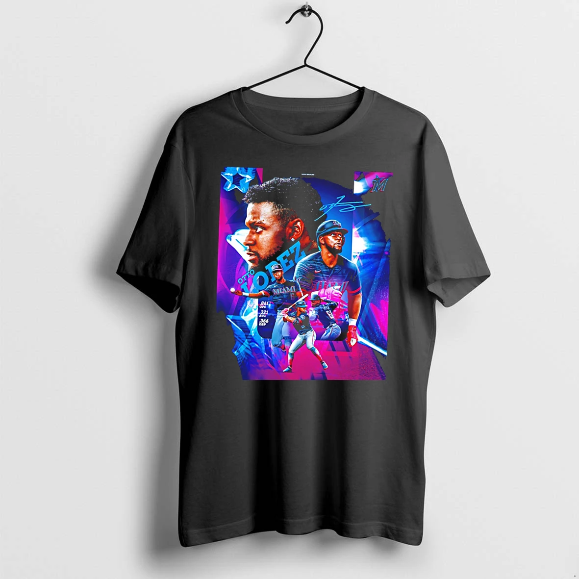 Officials Otto Lopez Miami Marlins Signature Mlb Baseball Tee Premium T Shirt Sweatshirt Hoodie