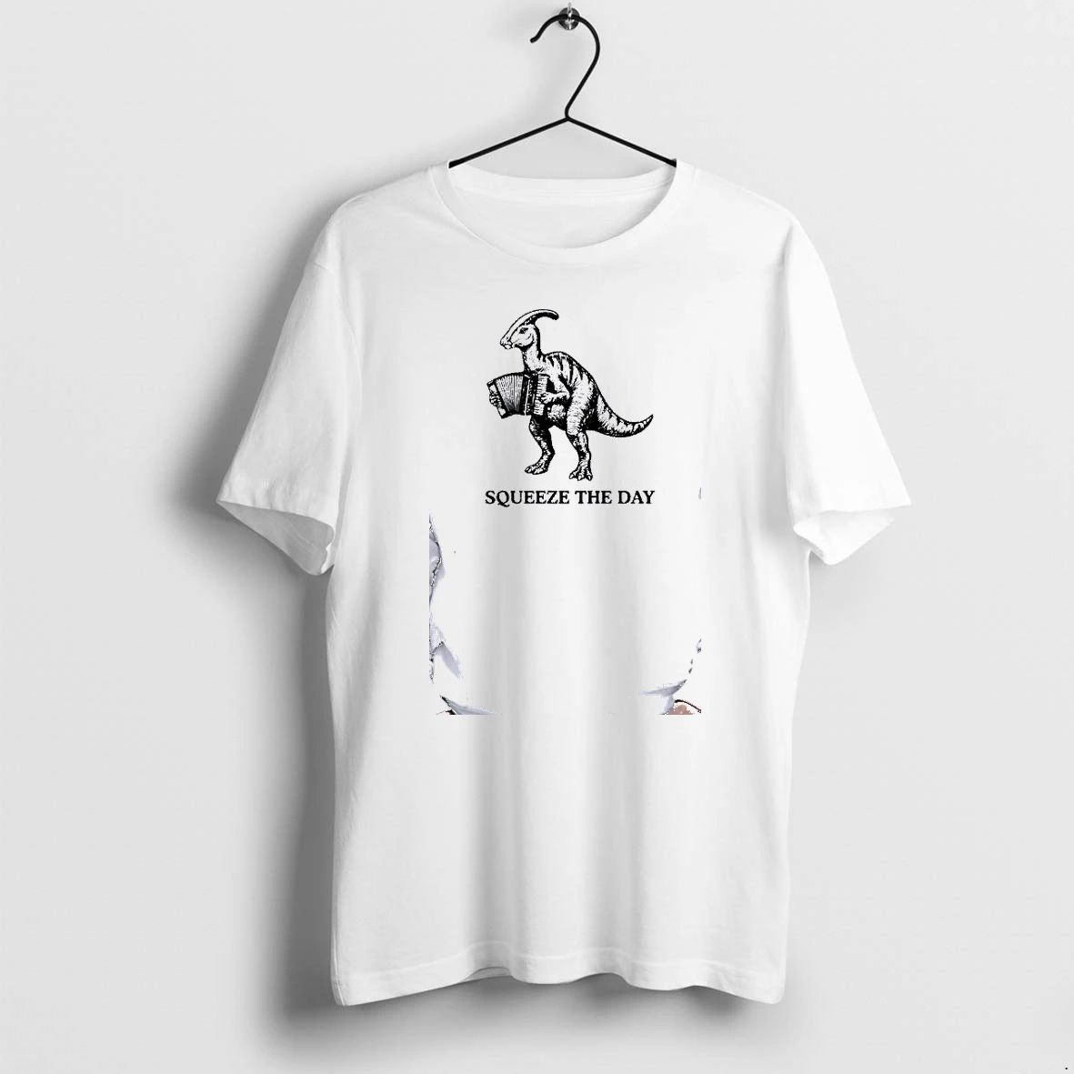 Officials Parasaurolophus Dinosaur Squeeze The Day Playing Accordion Premium T Shirt Sweatshirt Hoodie