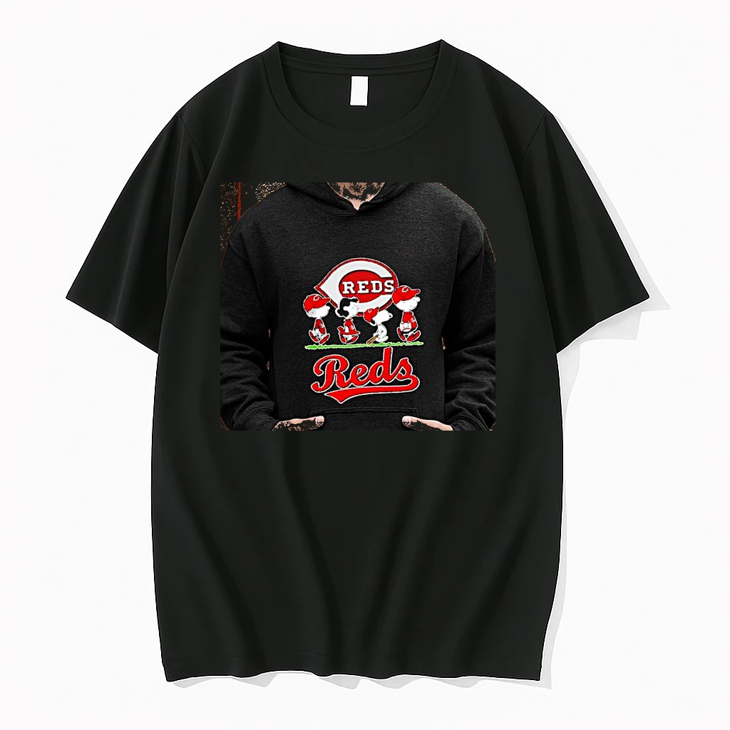 Officials Peanuts Characters X Cincinnati Reds Baseball Team Logo And Reds Text Premium T Shirt Sweatshirt Hoodie