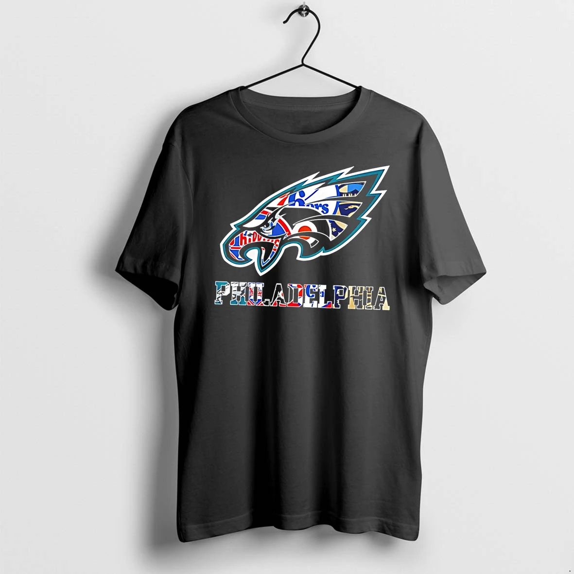 Officials Philadelphia Phillies Eagles Flyers 76ers Logo Combination Tee Premium T Shirt Sweatshirt Hoodie