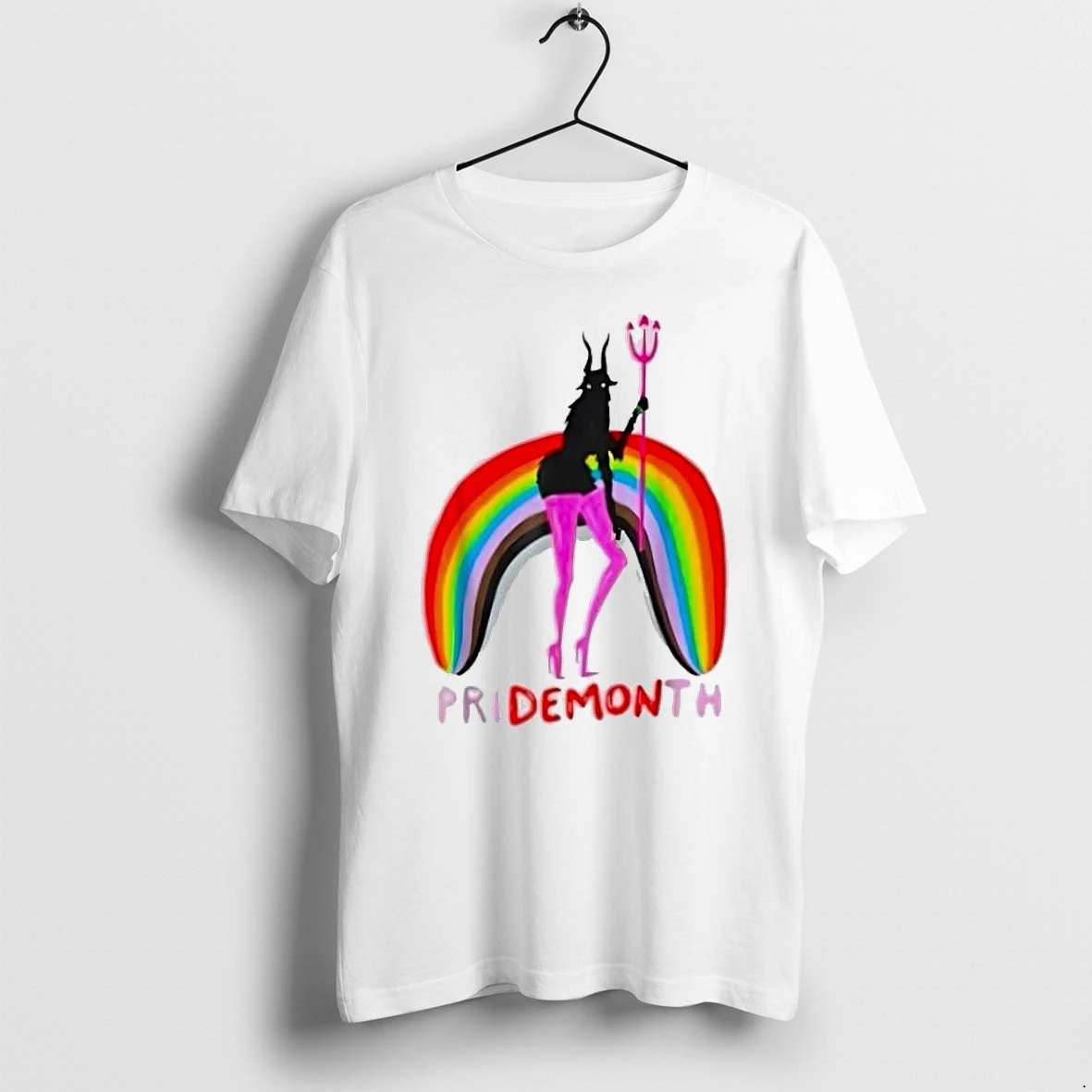 Officials Pride Month Demon With Trident And Rainbow Premium T Shirt Sweatshirt Hoodie