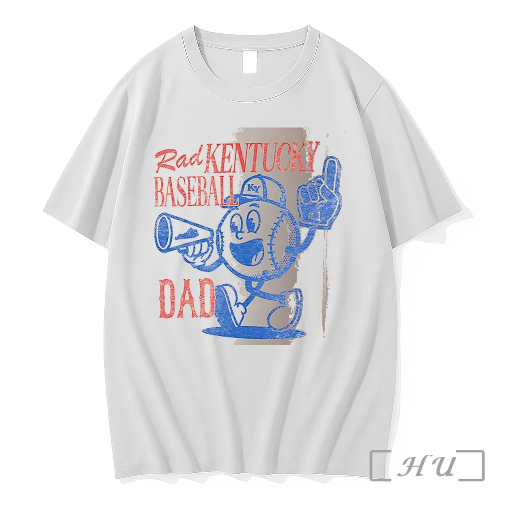 Officials Rad Kentucky Baseball Dad Baseball Mascot With Megaphone And Foam Finger White Premium T Shirts Sweater Hoodie