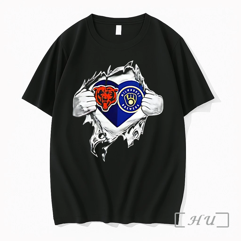 Officials Rip Chest Bears Milwaukee Brewers Black Premium T Shirts Sweater Hoodie