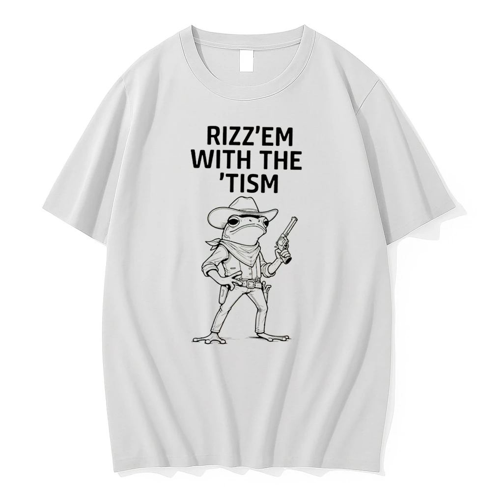 Officials Rizzem With The Tism Frog Cowboy Tee Premium T Shirt Sweatshirt Hoodie