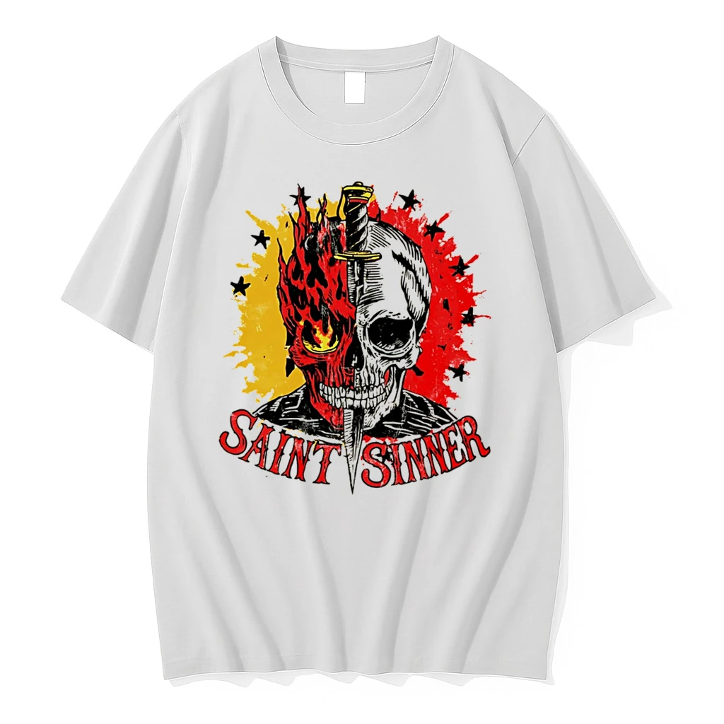 Officials Saint Sinner Skull With Dagger Gothic Dark Art Tee Premium T Shirt Sweatshirt Hoodie