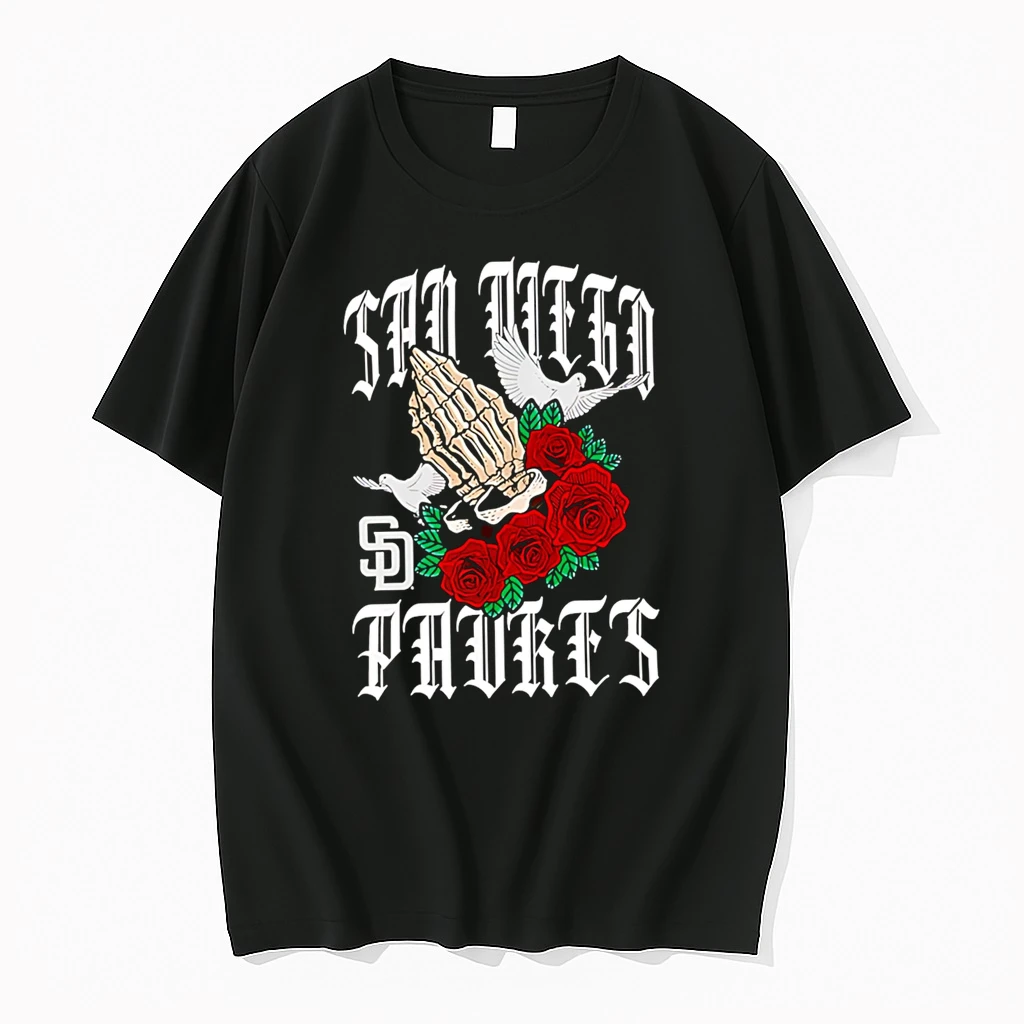 Officials San Diego Padres Skeleton Hands Praying With Roses And Doves Premium T Shirt Sweatshirt Hoodie