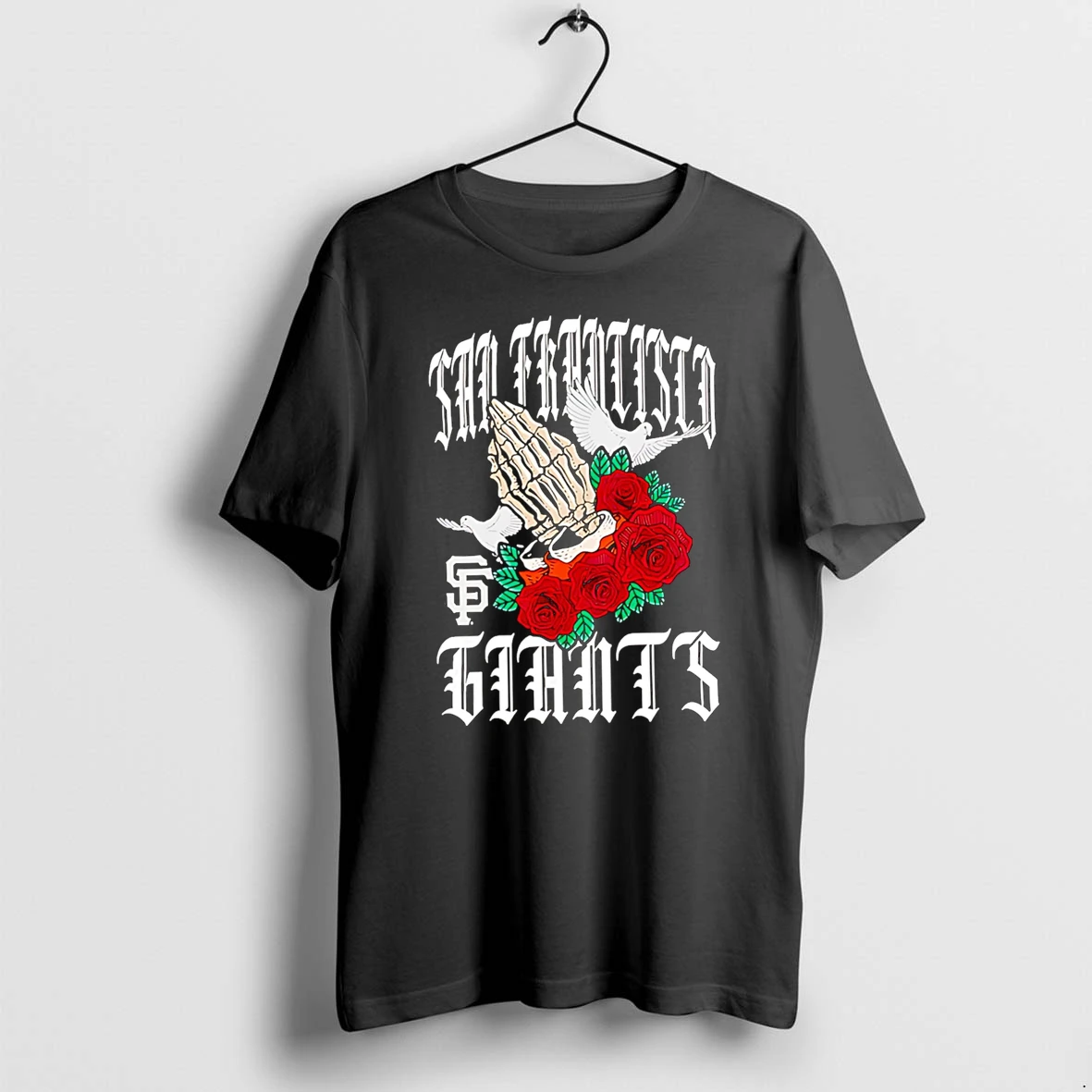 Officials San Francisco Giants Praying Skeleton Hands Roses Doves Premium T Shirt Sweatshirt Hoodie