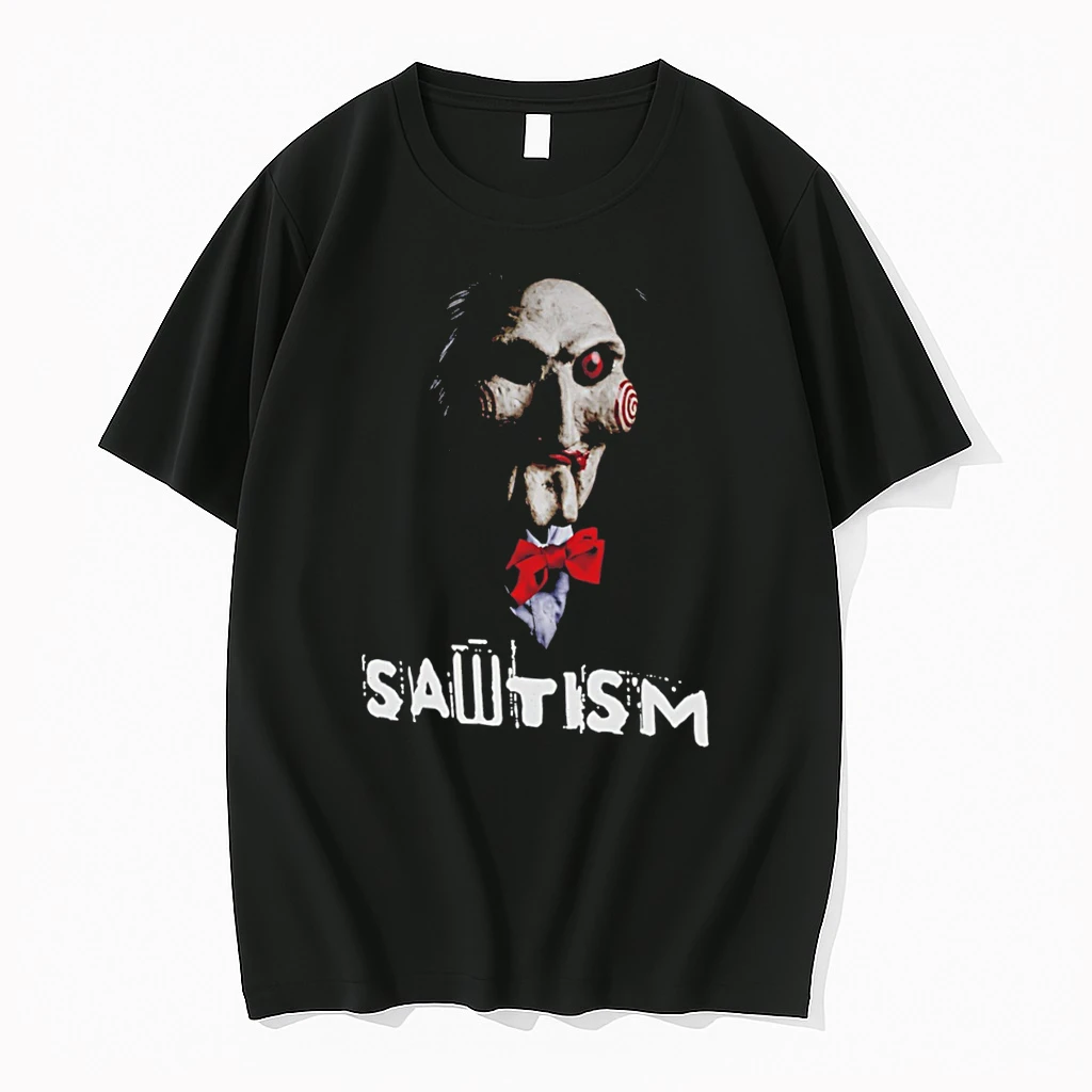 Officials Sawtism Billy Puppet Horror Saw Jigsaw Dark Humor Tee Premium T Shirt Sweatshirt Hoodie