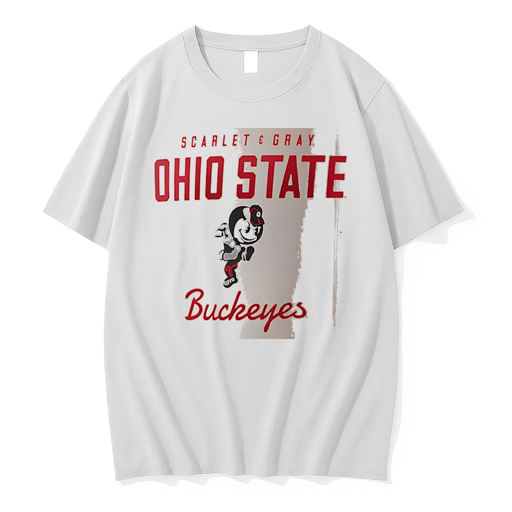 Officials Scarlet Gray Ohio State Buckeyes Brutus Buckeye Mascot White Premium T Shirt Sweatshirt Hoodie