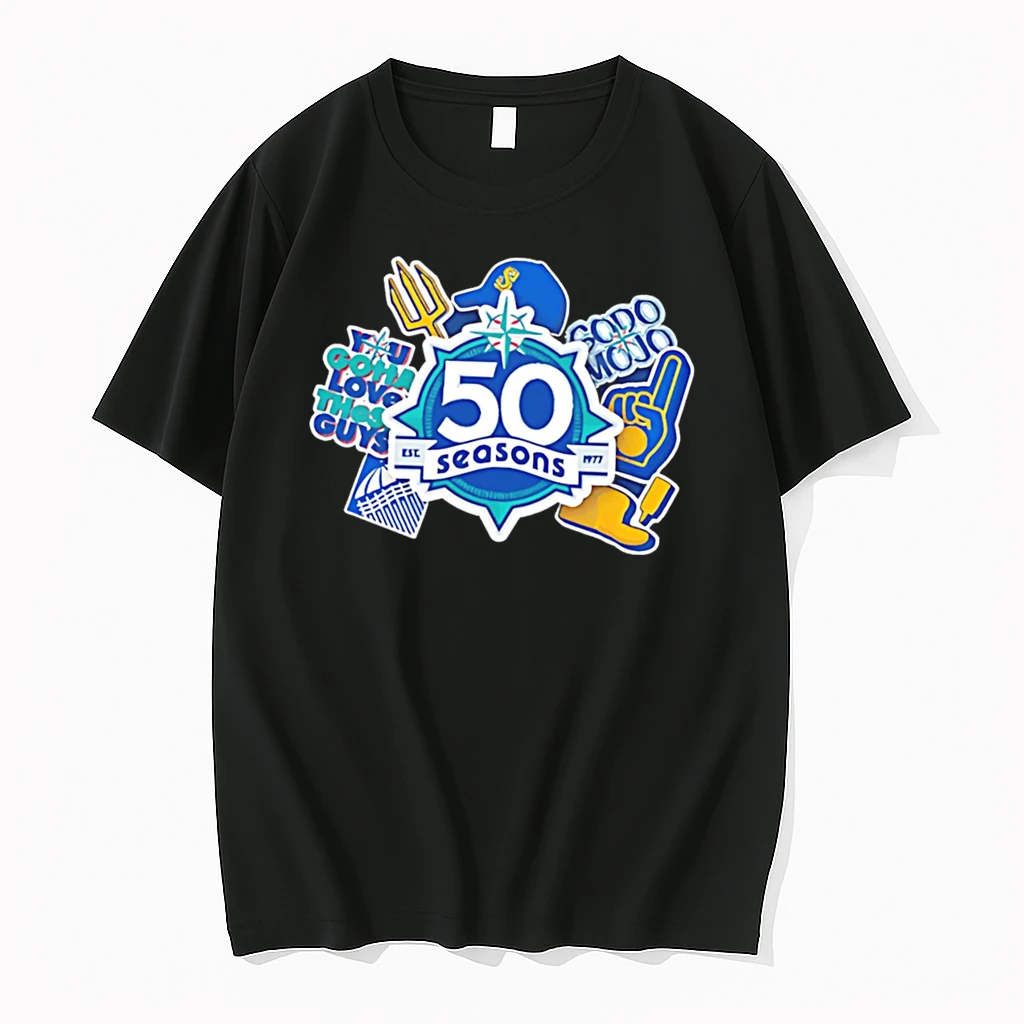 Officials Seattle Mariners 50 Seasons 1977 You Gotta Love These Guys Sodo Mojo Logo Tee Premium T Shirt Sweatshirt Hoodie