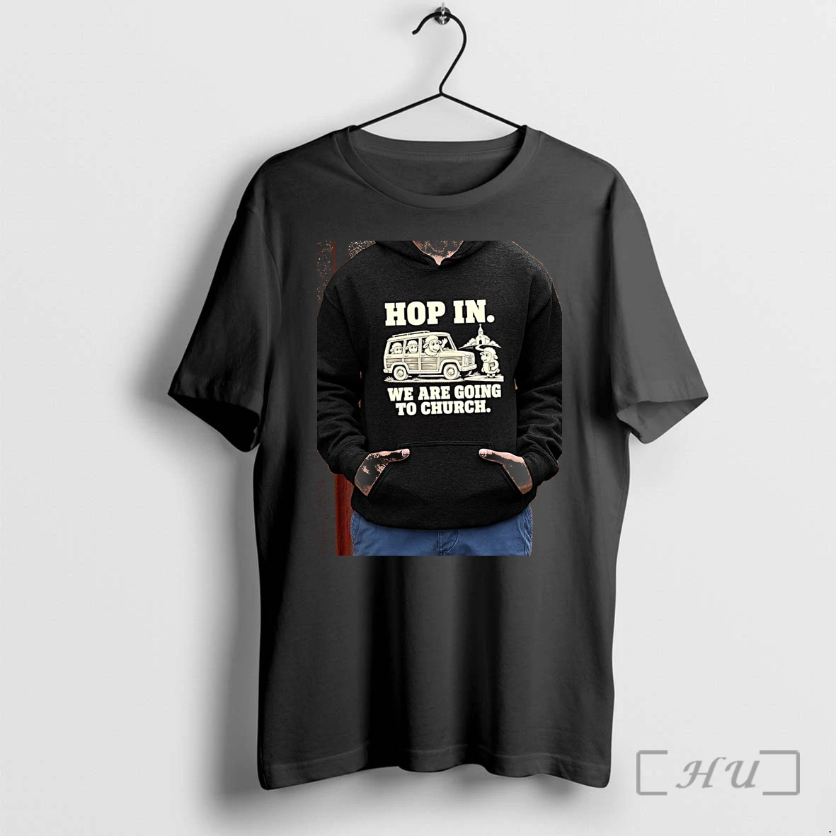 Officials Sheep In Woodie Wagon Hop In We Are Going To Church Bible Religious Christian Premium T Shirts Sweater Hoodie