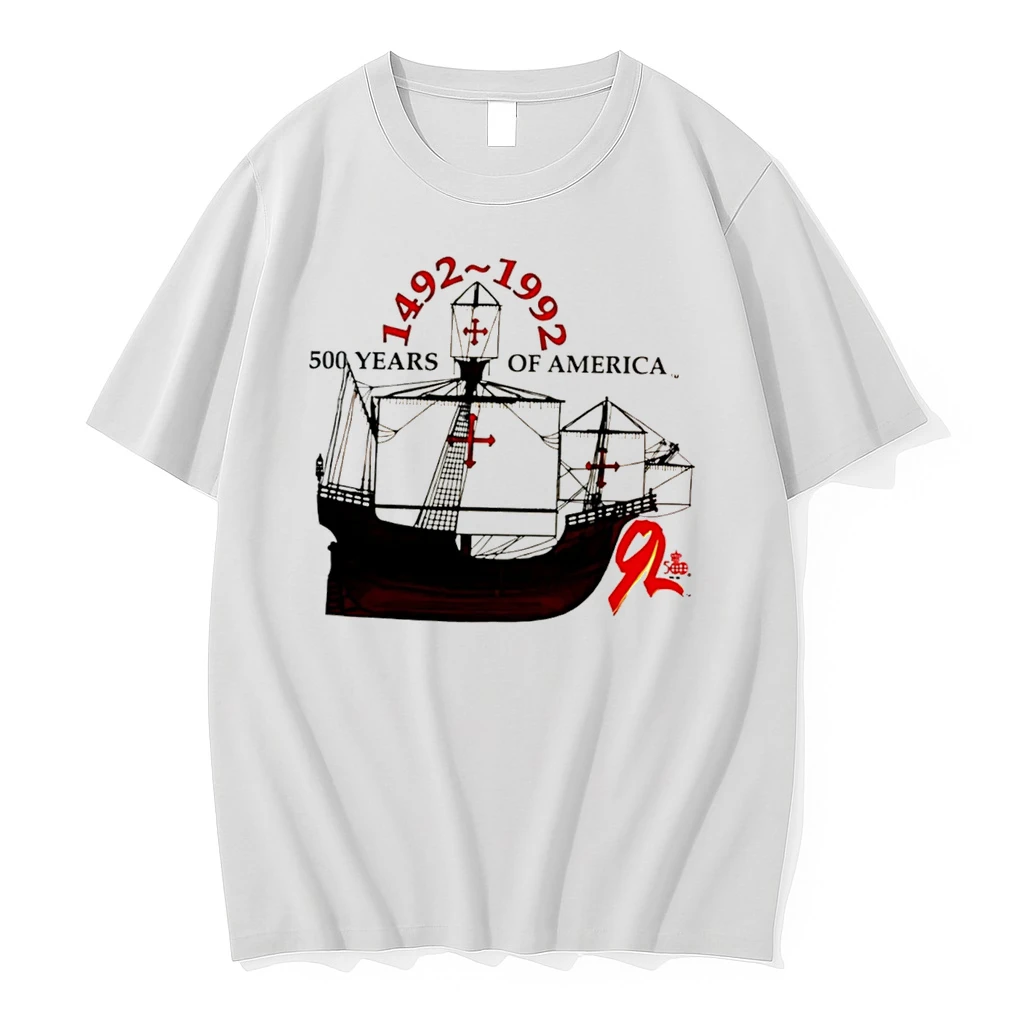 Officials Shia Labeouf Christopher Columbus 1492 1992 500 Years Of America Ship Tee Premium T Shirt Sweatshirt Hoodie