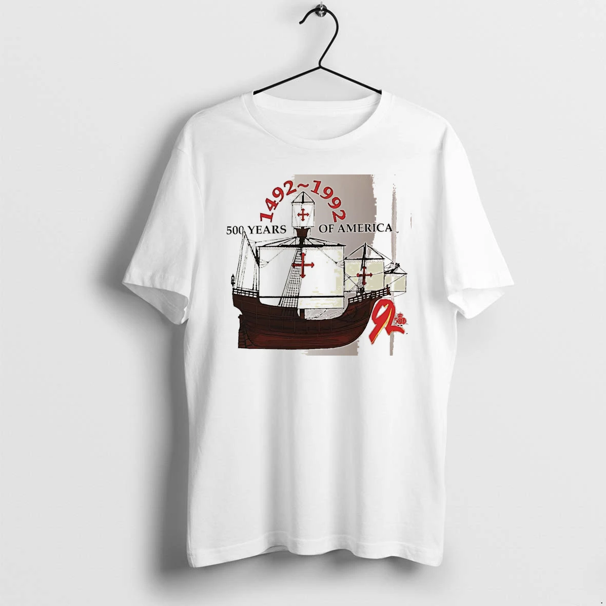 Officials Shia Labeouf Christopher Columbus 1492 1992 500 Years Of America Ship White Premium T Shirt Sweatshirt Hoodie