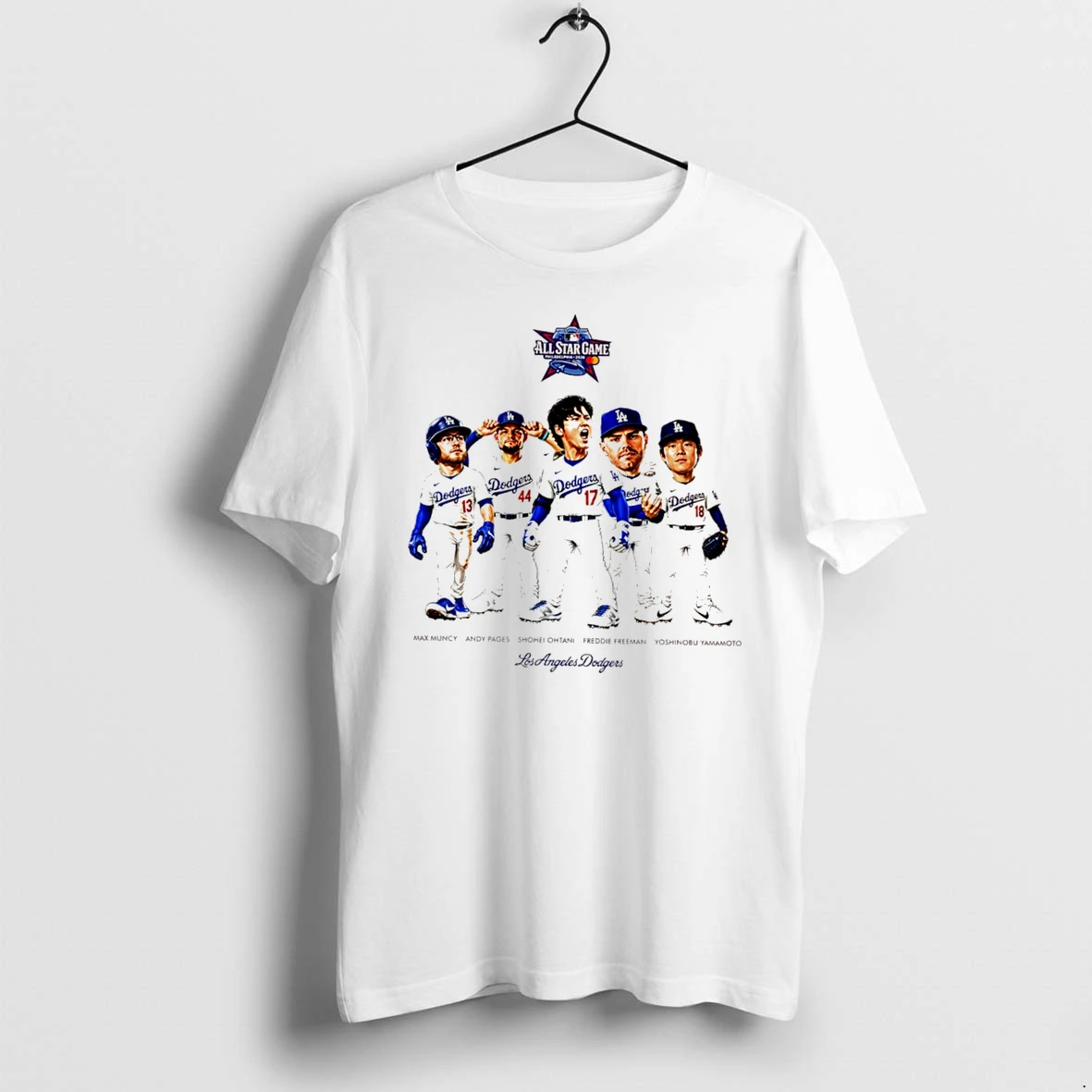 Officials Shohei Ohtani Freddie Freeman Max Muncy Andy Pages And Yoshinobu Yamamoto La Dodgers All Star Game Tee Premium T Shirt Sweatshirt Hoodie