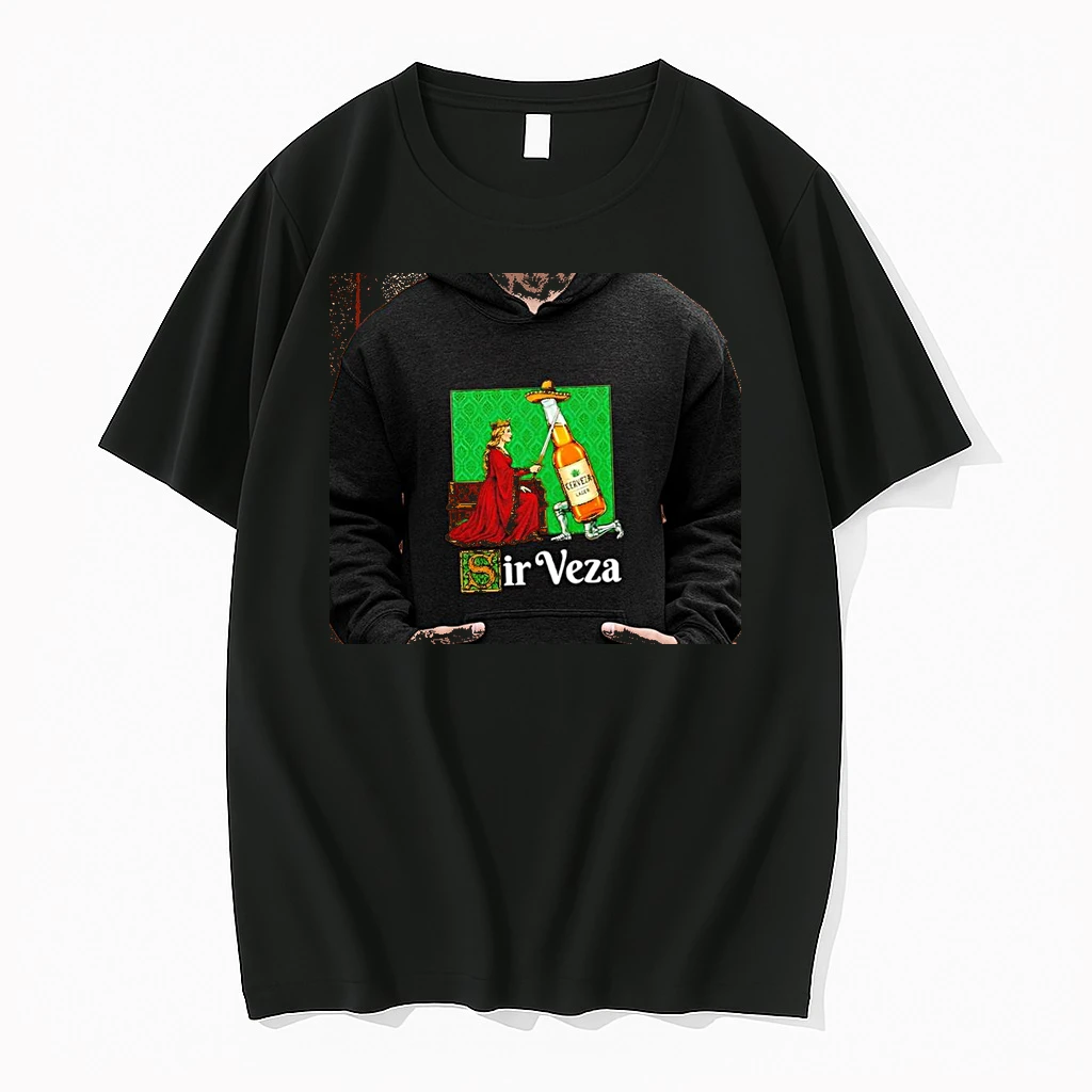 Officials Sir Veza Knight Beer Bottle Kneeling Before Queen Medieval Fantasy Humor Premium T Shirt Sweatshirt Hoodie