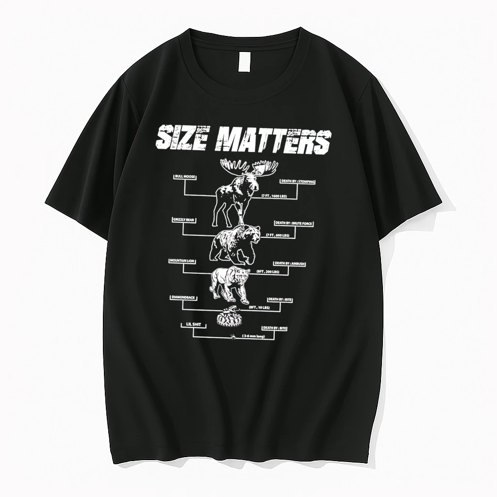 Officials Size Matters Bull Moose Grizzly Bear Mountain Lion Diamondback And Lil Shit Tee Premium T Shirt Sweatshirt Hoodie