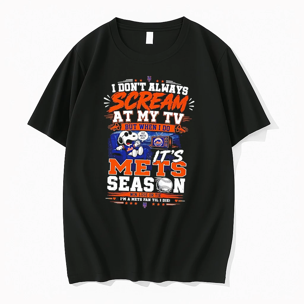 Officials Snoopy I Dont Always Scream At My Tv But When I Do Its New York Mets Season Tee Premium T Shirt Sweatshirt Hoodie