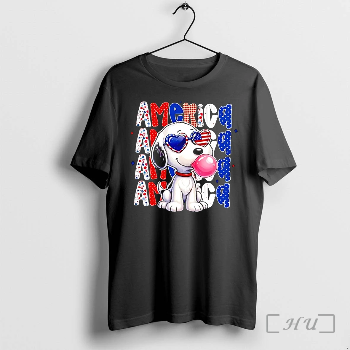 Officials Snoopy Patriotic Heart Glasses Bubble Gum America Black Premium T Shirts Sweater Hoodie