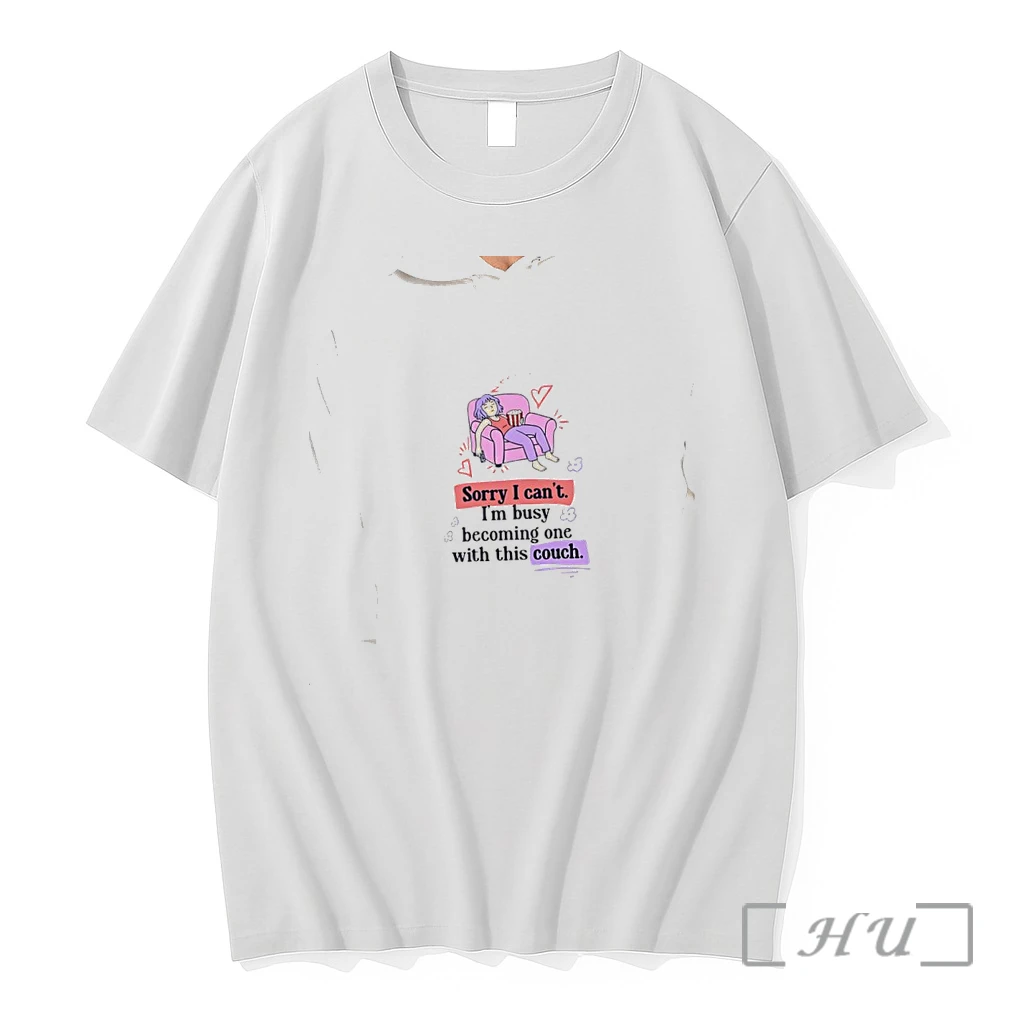 Officials Sorry I Cant Im Busy Becoming One With This Couch Lounging Girl Cartoon Premium T Shirts Sweater Hoodie
