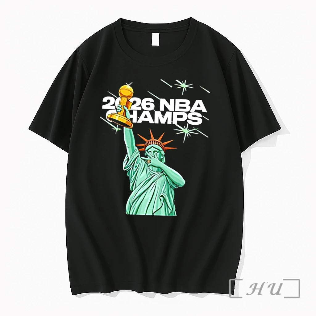 Officials Statue Of Liberty Celebrating 2026 Nba Champs Black Premium T Shirts Sweater Hoodie