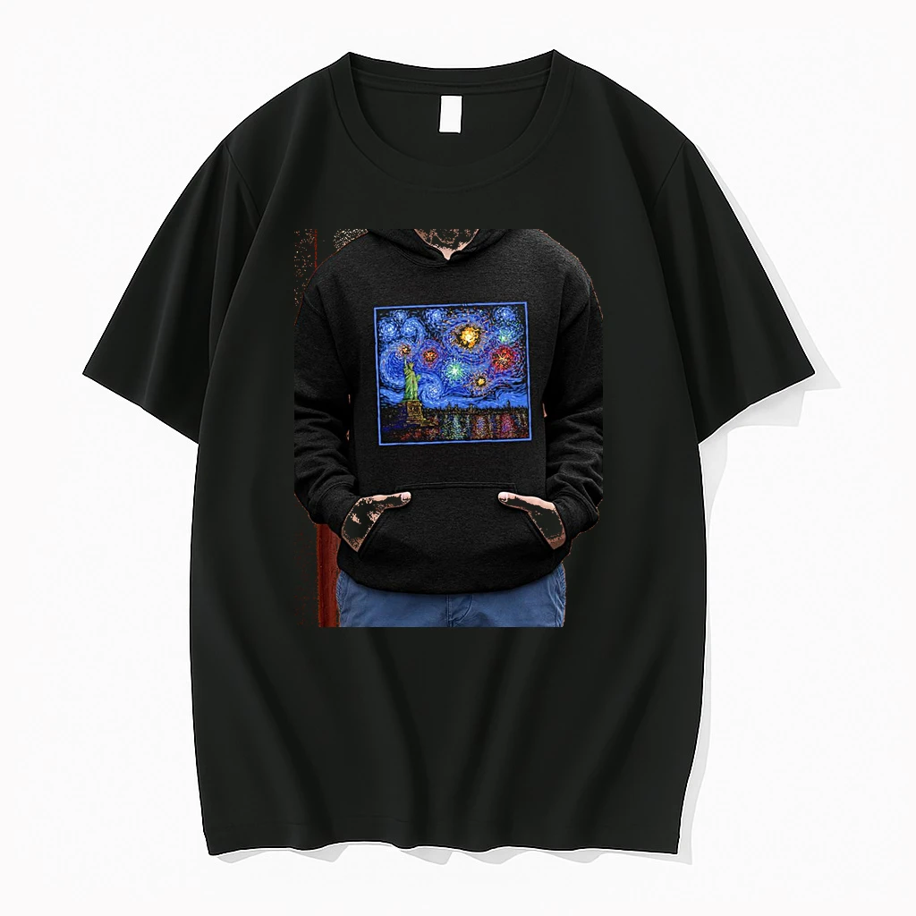 Officials Statue Of Liberty New York City Fireworks Night Sky Starry Starry Night Premium T Shirt Sweatshirt Hoodie