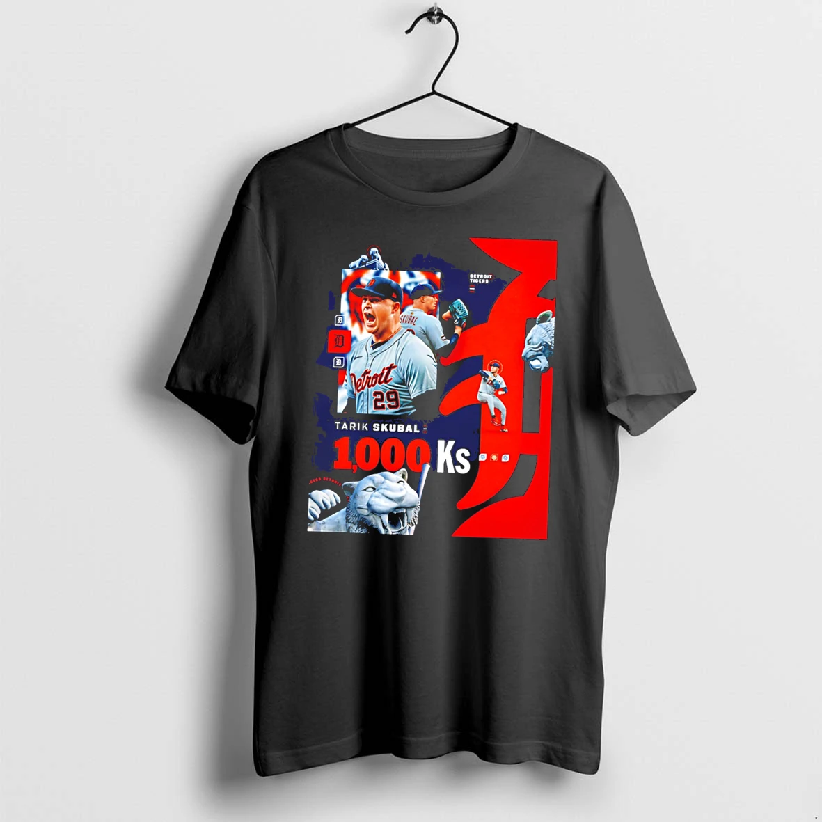 Officials Tarik Skubal 1000 Ks Detroit Tigers Mlb Tee Premium T Shirt Sweatshirt Hoodie