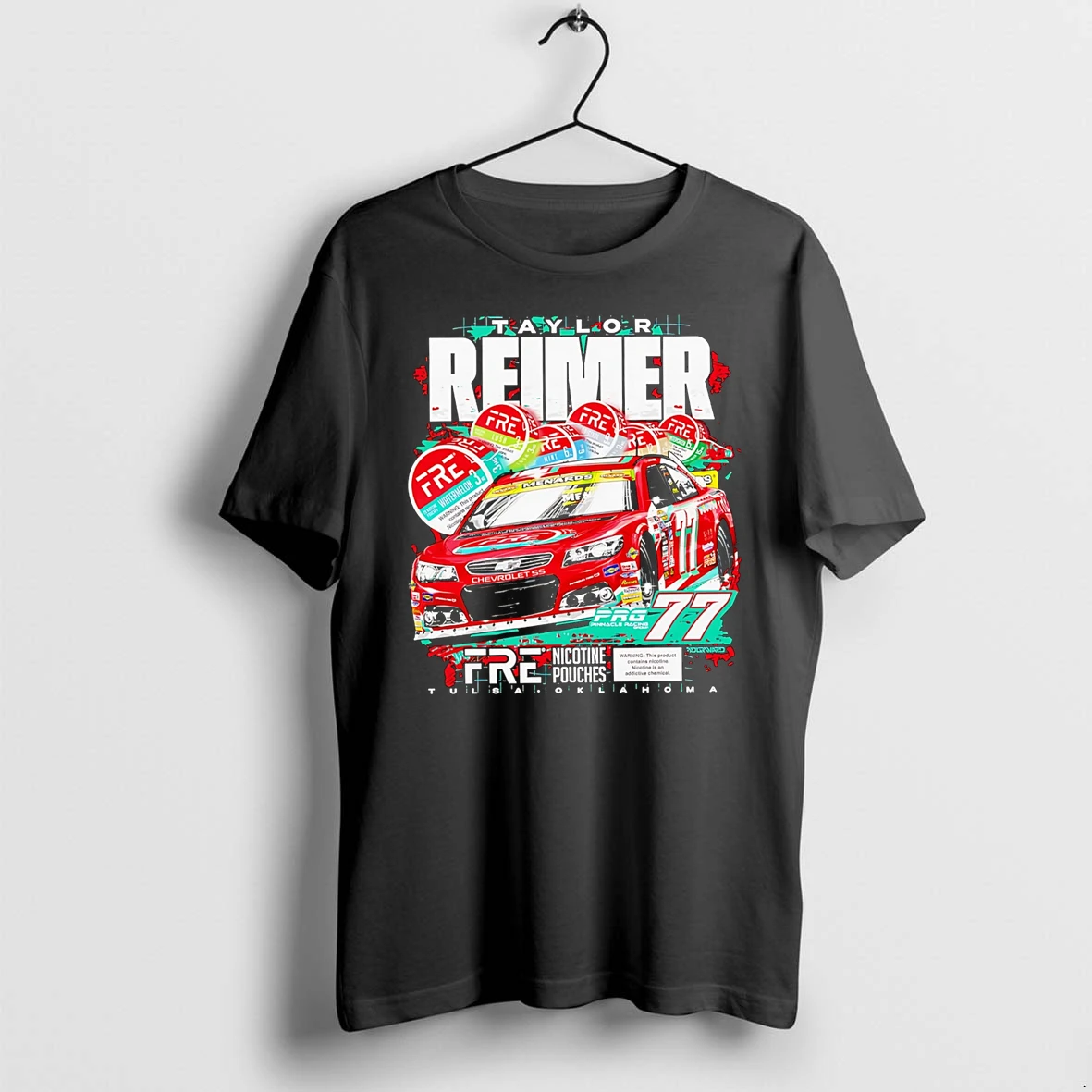 Officials Taylor Reimer Fre Nicotine Pouches Tulsa Oklahoma 77 Car Premium T Shirt Sweatshirt Hoodie