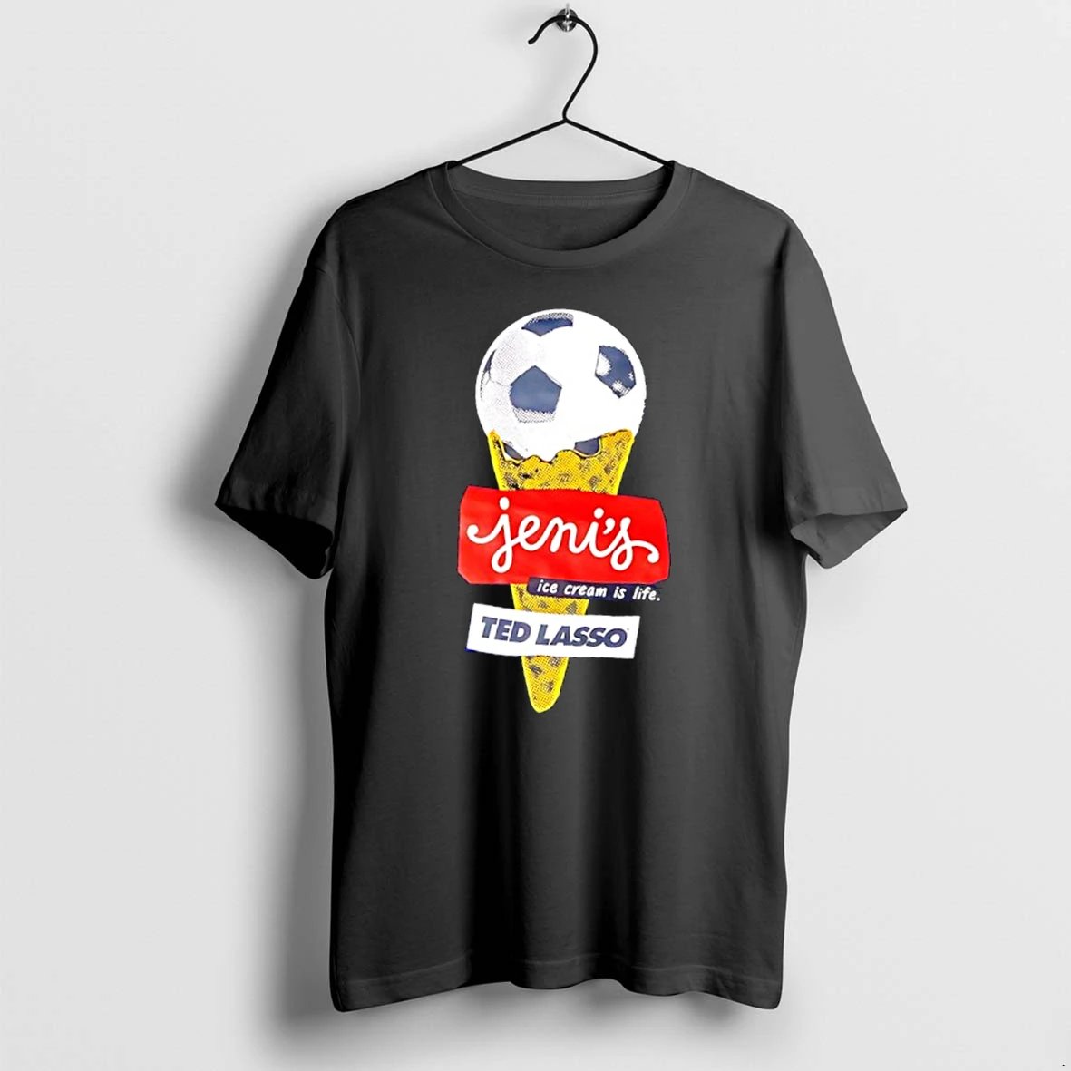 Officials Ted Lasso Jenis Ice Cream Is Life Soccer Ball Premium T Shirt Sweatshirt Hoodie