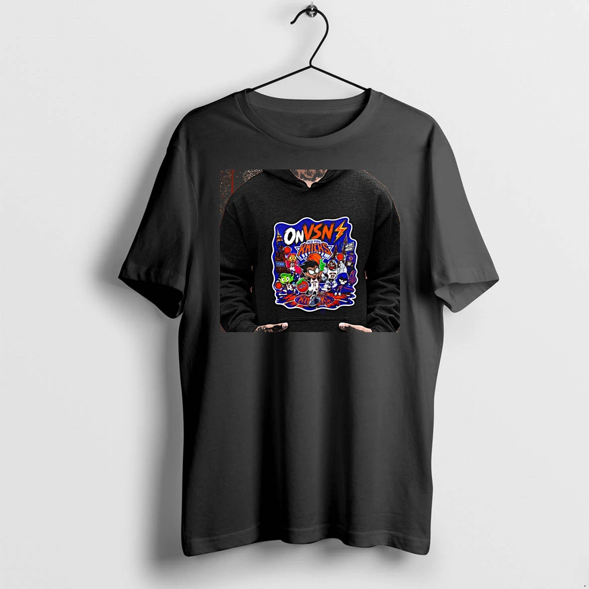 Officials Teen Titans New York Knicks Onvsn New York Forever Skyline Premium T Shirt Sweatshirt Hoodie