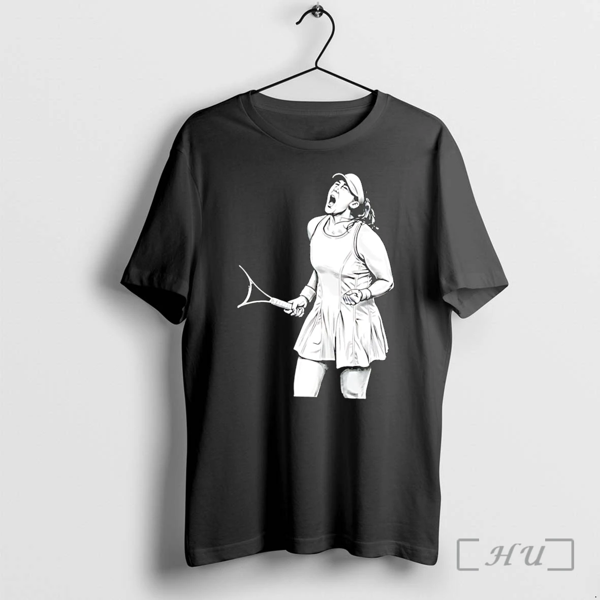 Officials Tennis Player Celebrating Victory Power Grit Determination Black Premium T Shirts Sweater Hoodie