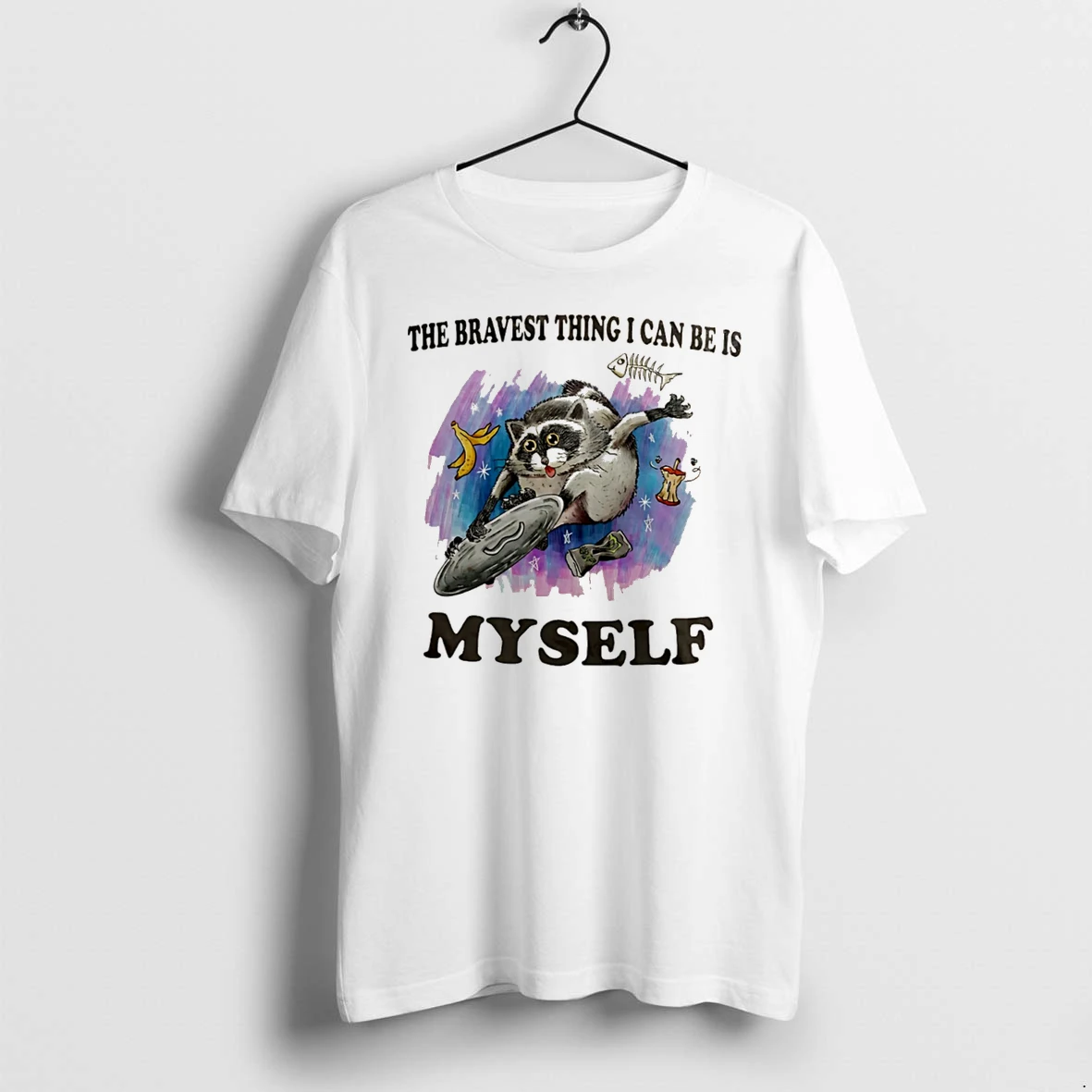 Officials The Bravest Thing I Can Be Is Myself Jimothy Raccoon Skateboarder Tee Premium T Shirt Sweatshirt Hoodie