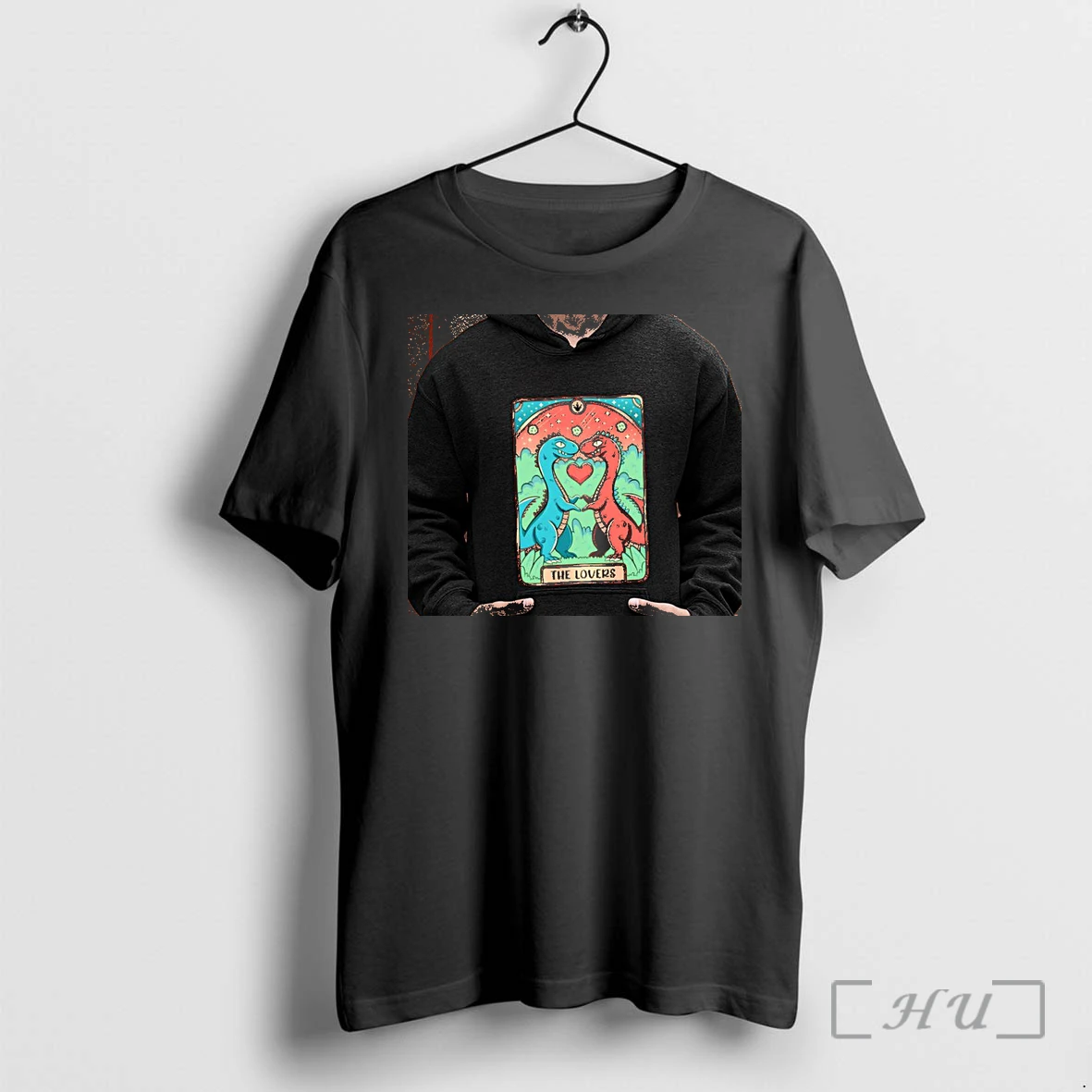 Officials The Lovers Dinosaur Couple Tarot Card Romantic Prehistoric Valentine Premium T Shirts Sweater Hoodie