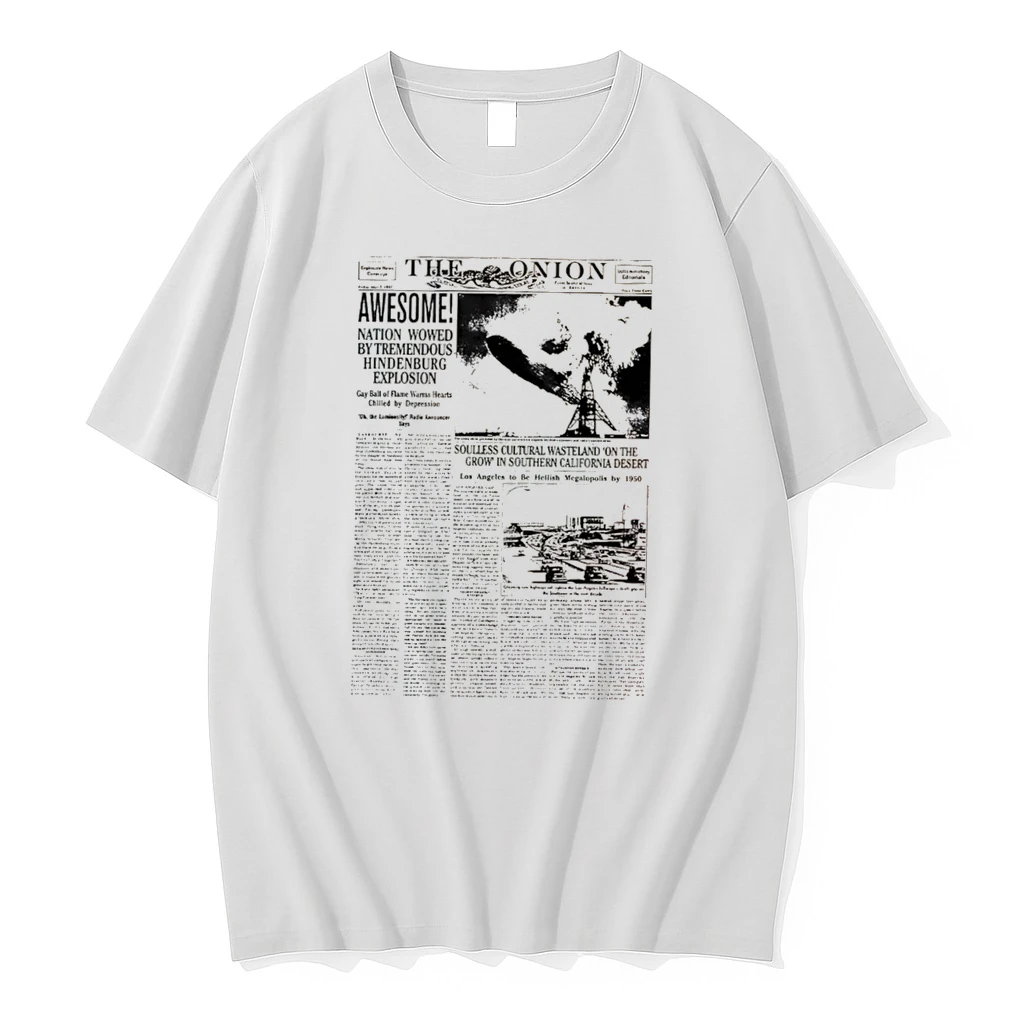 Officials The Onion Hindenburg Explosion And La Hellish Megalopolis Vintage Newspaper Tee Premium T Shirt Sweatshirt Hoodie