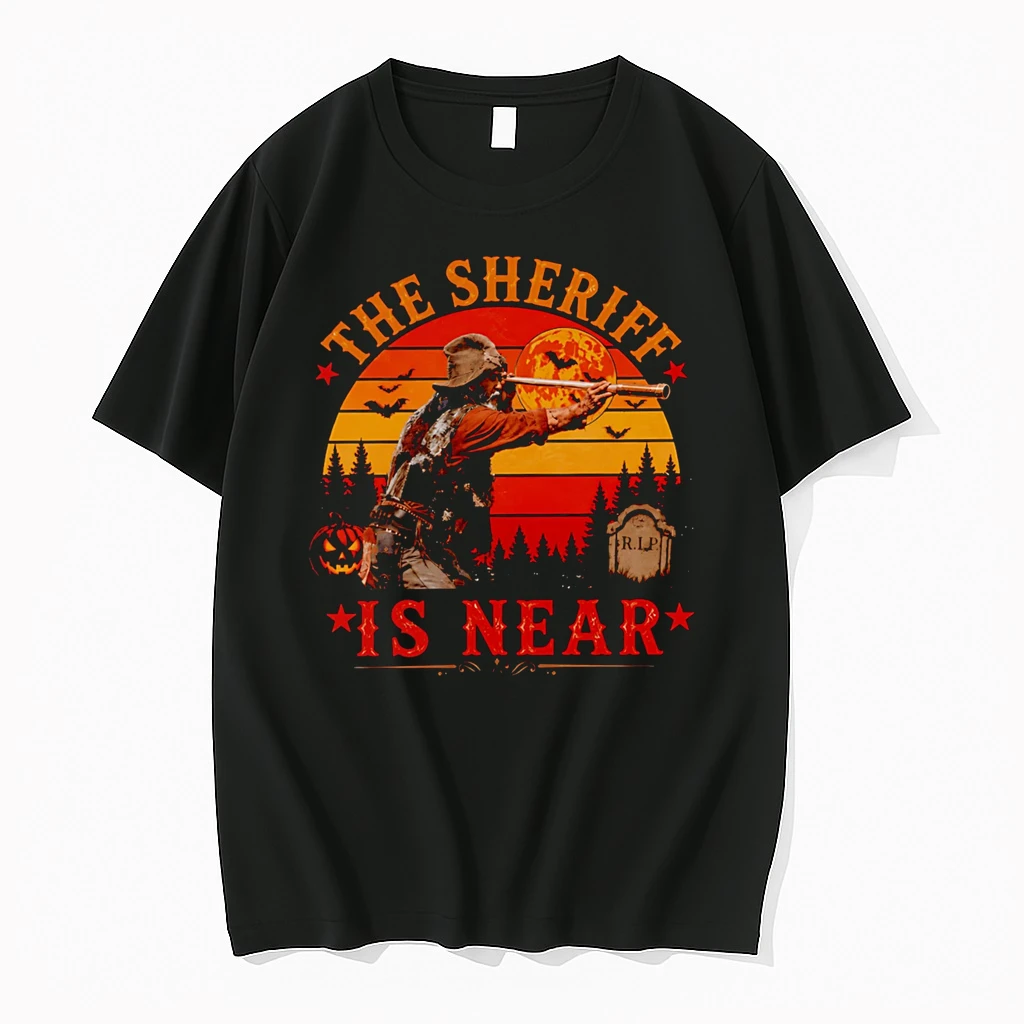 Officials The Sheriff Is Near Halloween Cowboy Looking Through Telescope Premium T Shirt Sweatshirt Hoodie