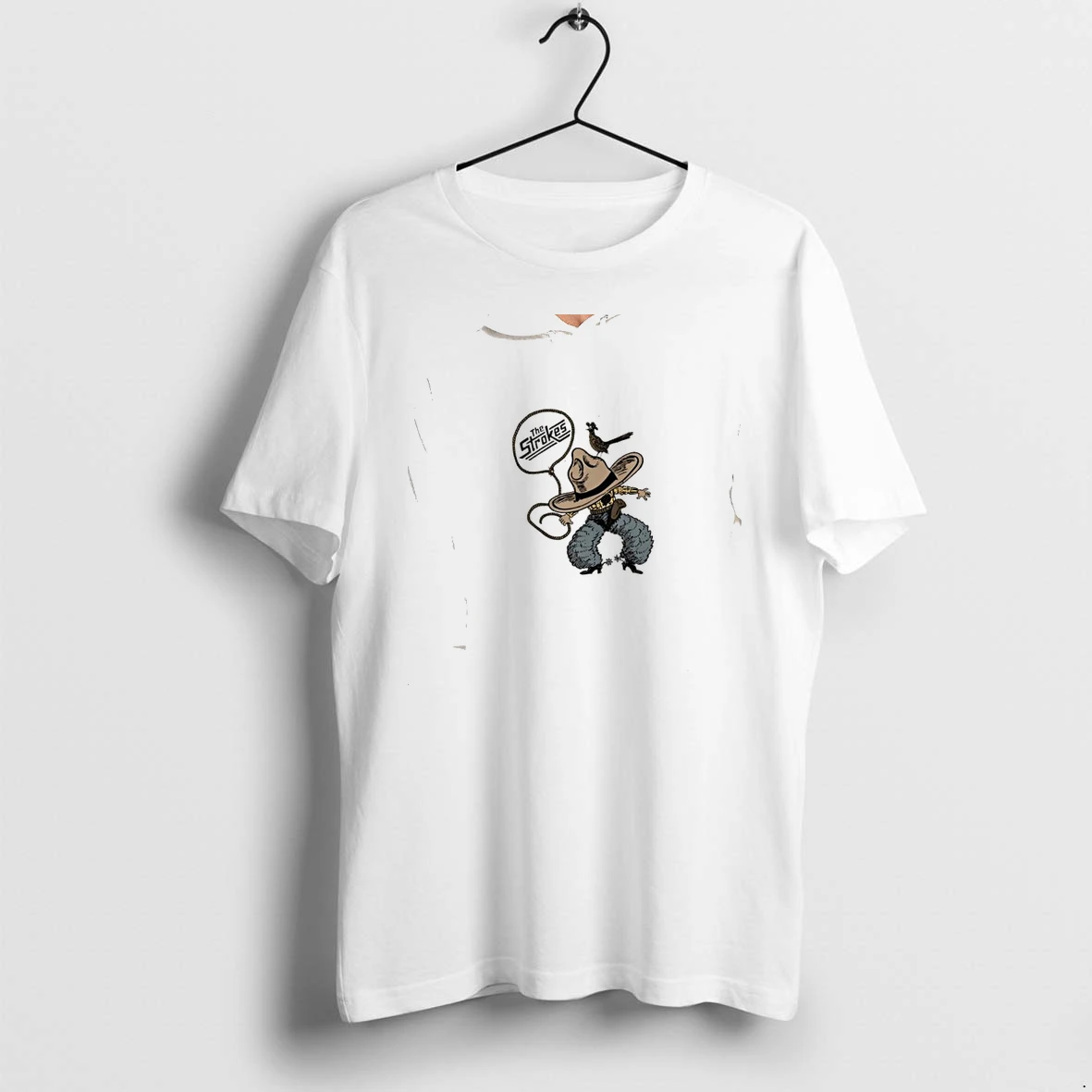 Officials The Strokes Cowboy Roadrunner Lasso Western Illustration Band Music Premium T Shirt Sweatshirt Hoodie