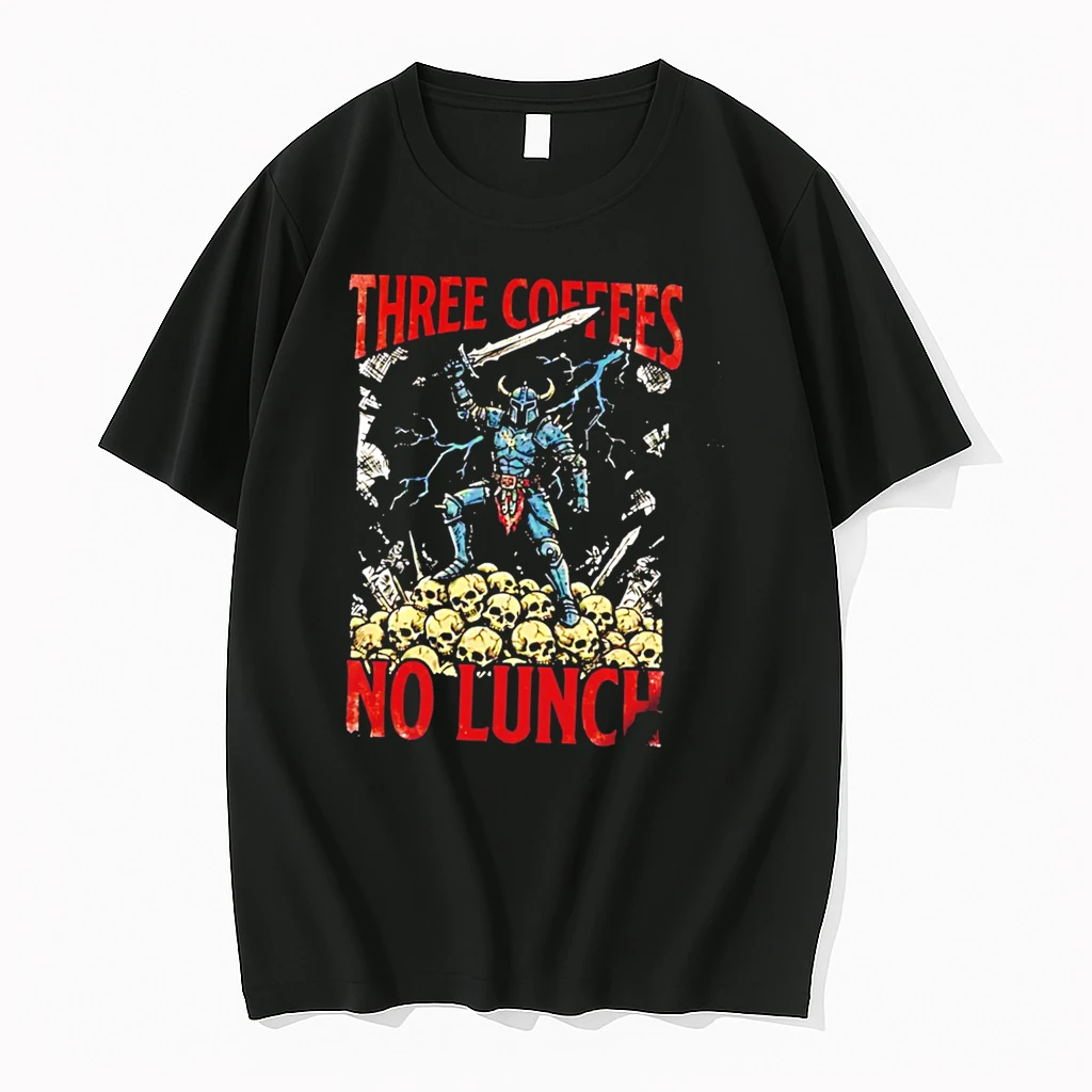 Officials Three Coffees No Lunch Caffeine Addict Warrior Tee Premium T Shirt Sweatshirt Hoodie
