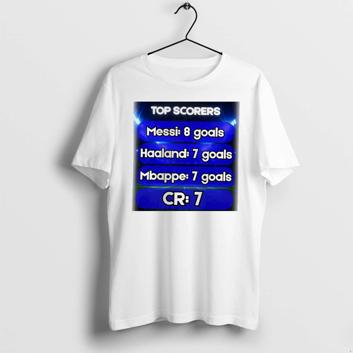 Officials Top Scorers Messi Haaland Mbappe And Cr7 Tee Premium T Shirt Sweatshirt Hoodie