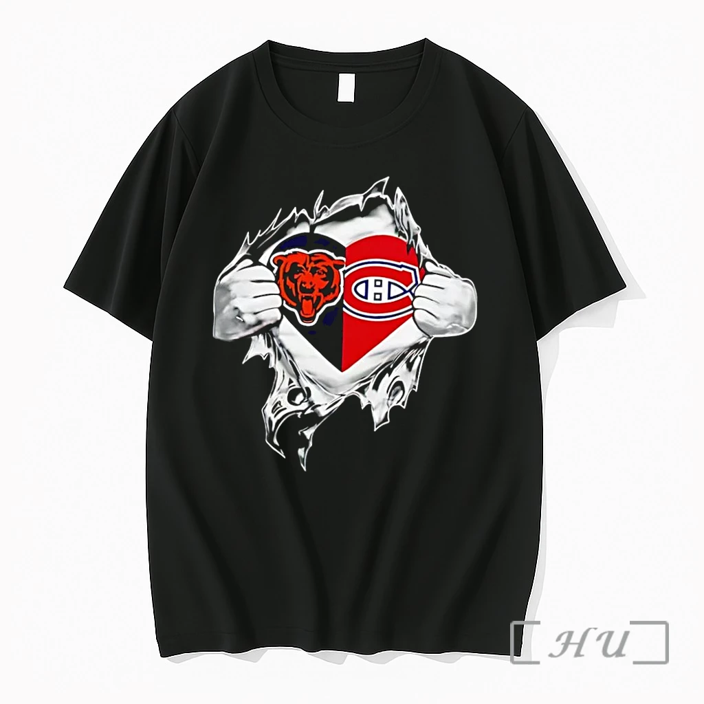 Officials Torn Design Chicago Bears Montreal Canadiens Black Premium T Shirts Sweater Hoodie