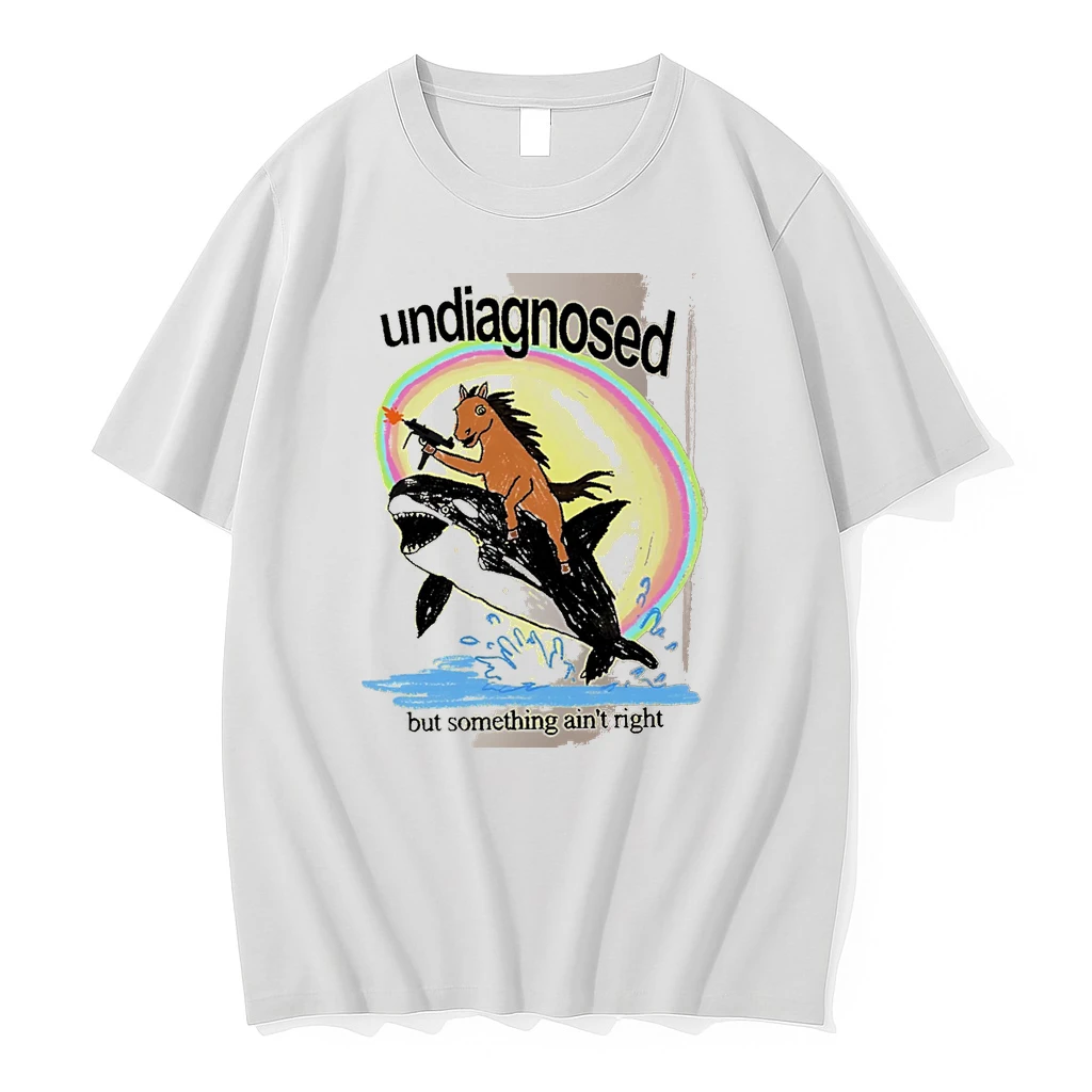 Officials Undiagnosed But Something Aint Right Horse Riding Orca White Premium T Shirt Sweatshirt Hoodie