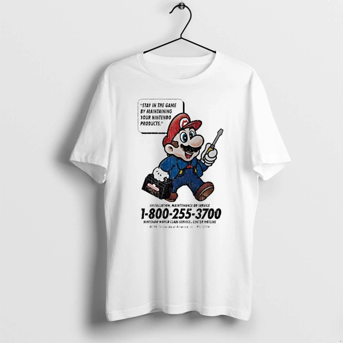 Officials Vintage Mario Nintendo World Class Service Hotline Premium T Shirt Sweatshirt Hoodie