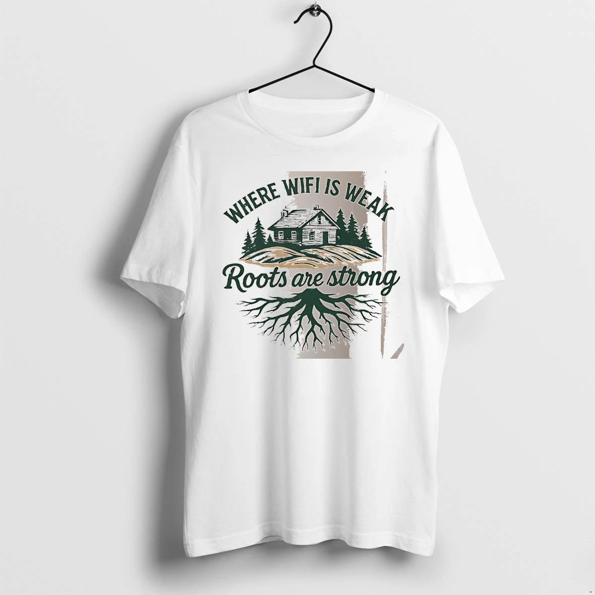 Officials Where Wifi Is Weak Roots Are Strong Cabin Nature White Premium T Shirt Sweatshirt Hoodie