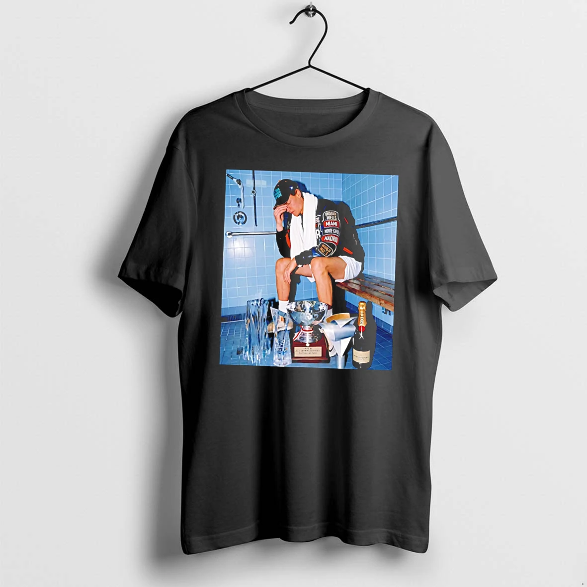 Officials Wimbledon 2026 Mens Singles Champion Italy Jannik Sinner Trophy Locker Room Tee Premium T Shirt Sweatshirt Hoodie