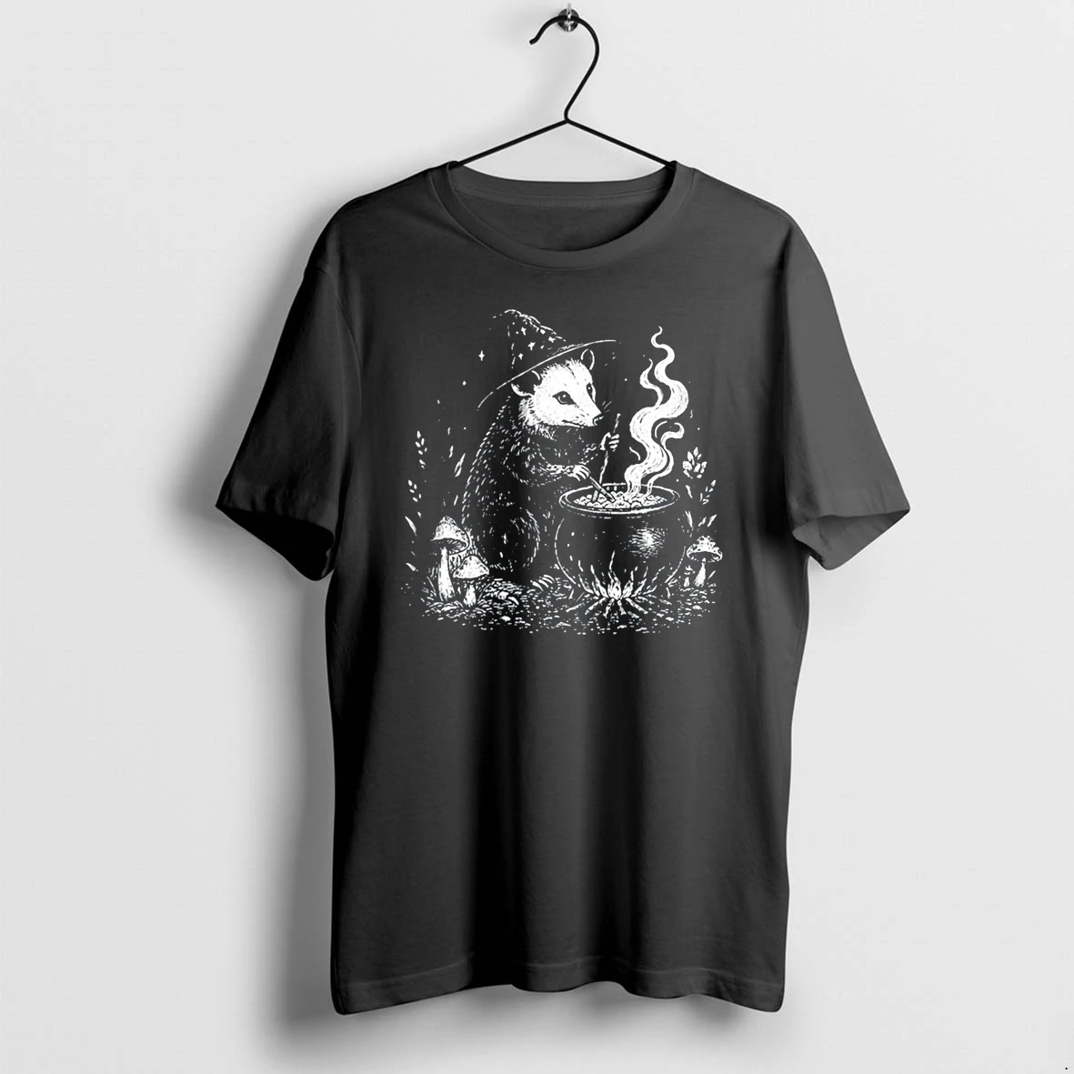 Officials Witch Opossum Brewing Potion With Mushrooms Tee Premium T Shirt Sweatshirt Hoodie